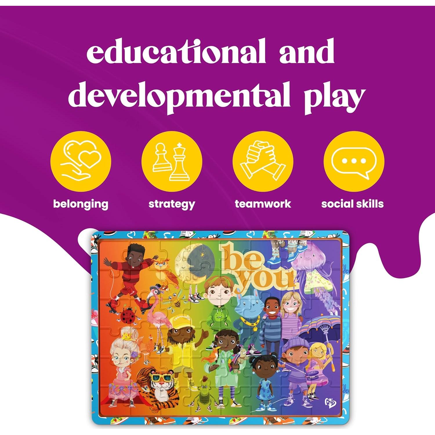 Rompecabezas de Madera FSC 48 Piezas Upbounders Be You Rainbow Kicks