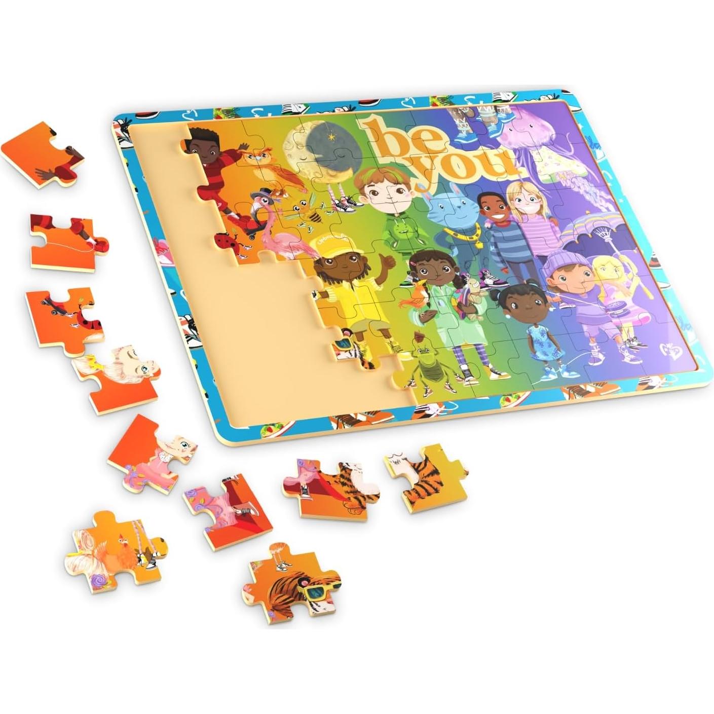 Rompecabezas de Madera FSC 48 Piezas Upbounders Be You Rainbow Kicks