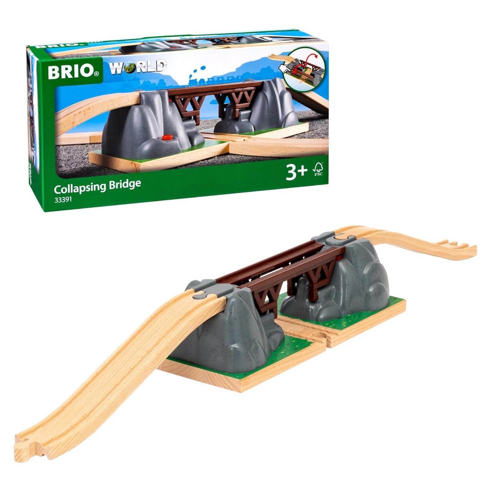 Puente Colapsable BRIO World - Accesorio de Madera 3 Piezas