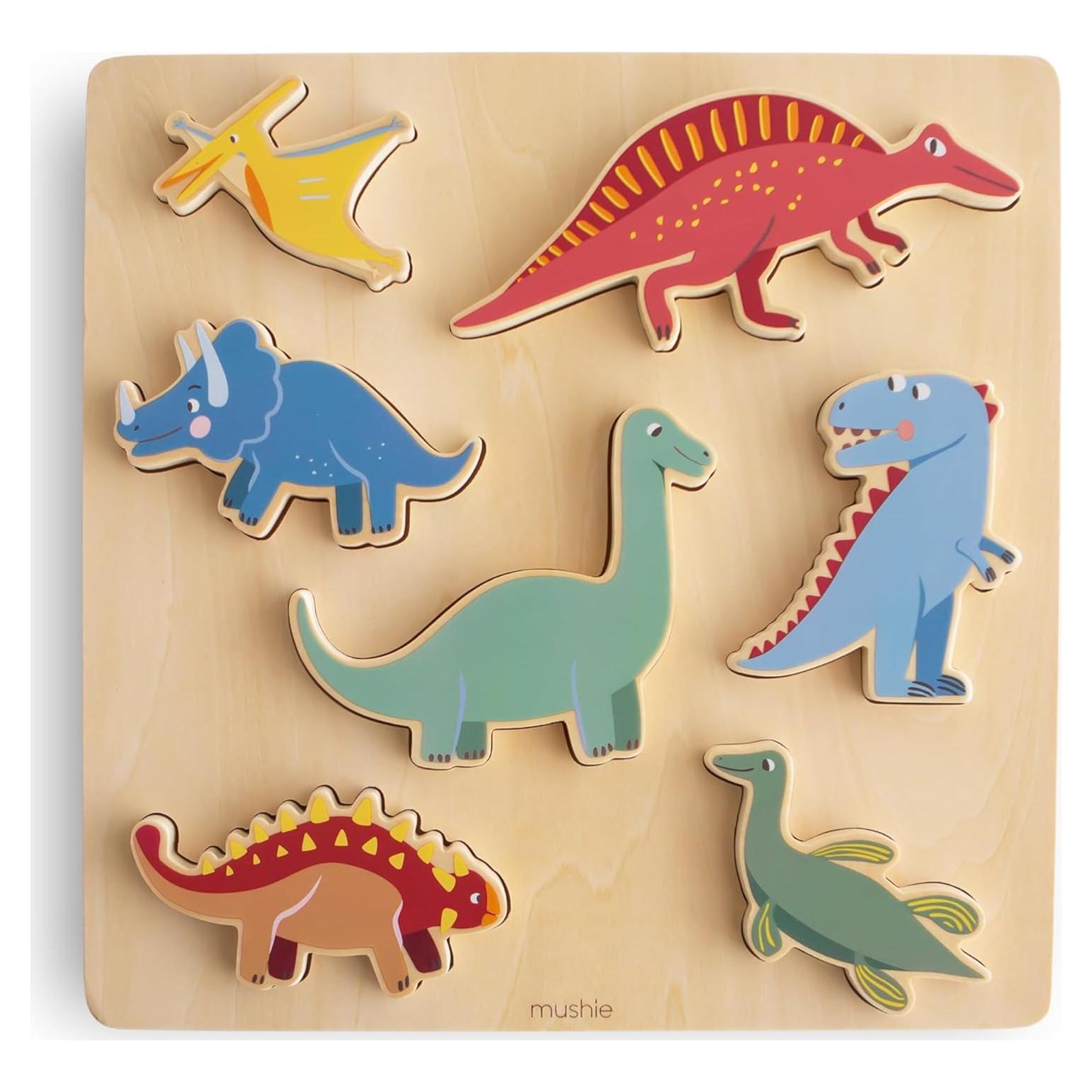 Rompecabezas de Madera Dinosaurio Mushie 7 Piezas 29.7 cm