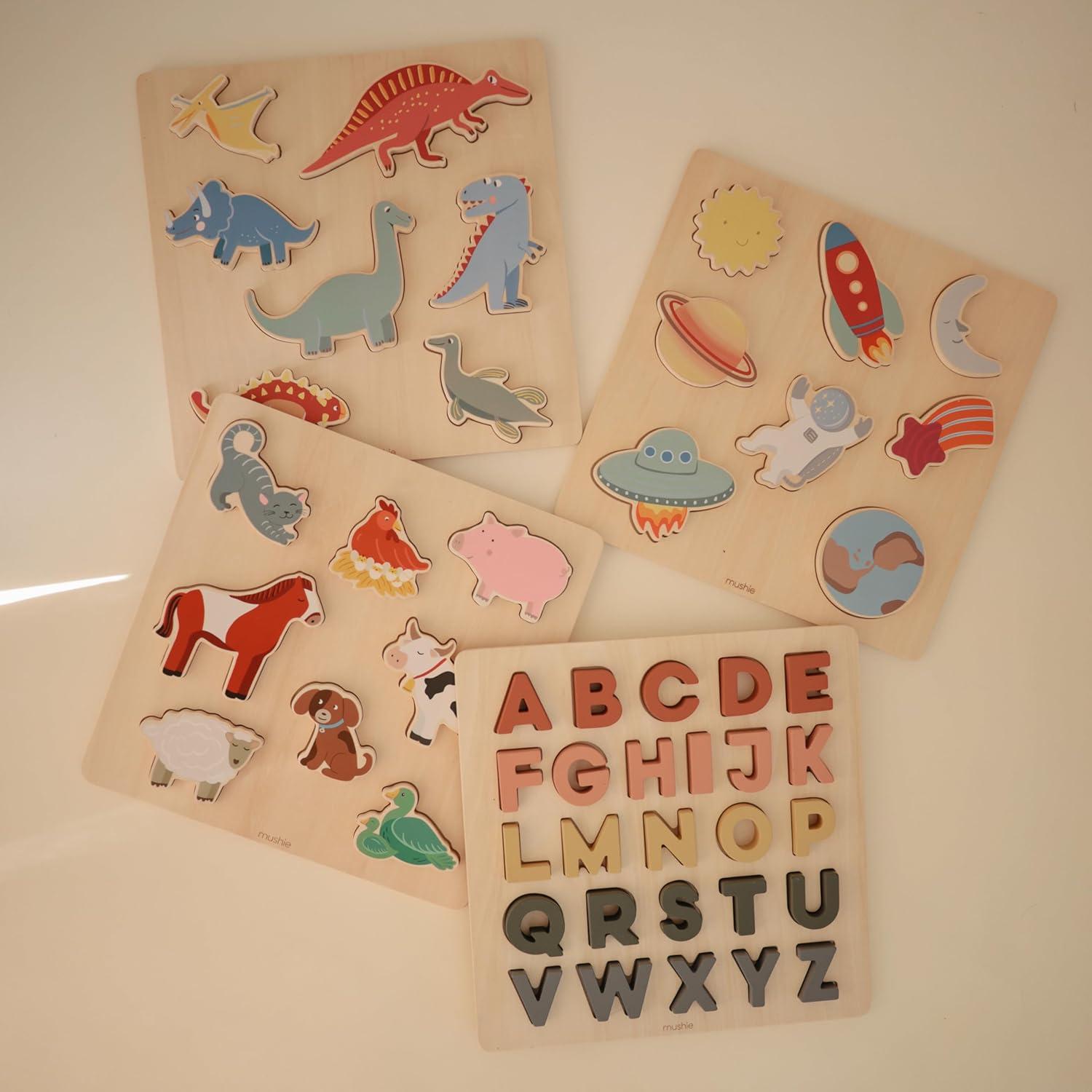 Rompecabezas de Madera Dinosaurio Mushie 7 Piezas 29.7 cm