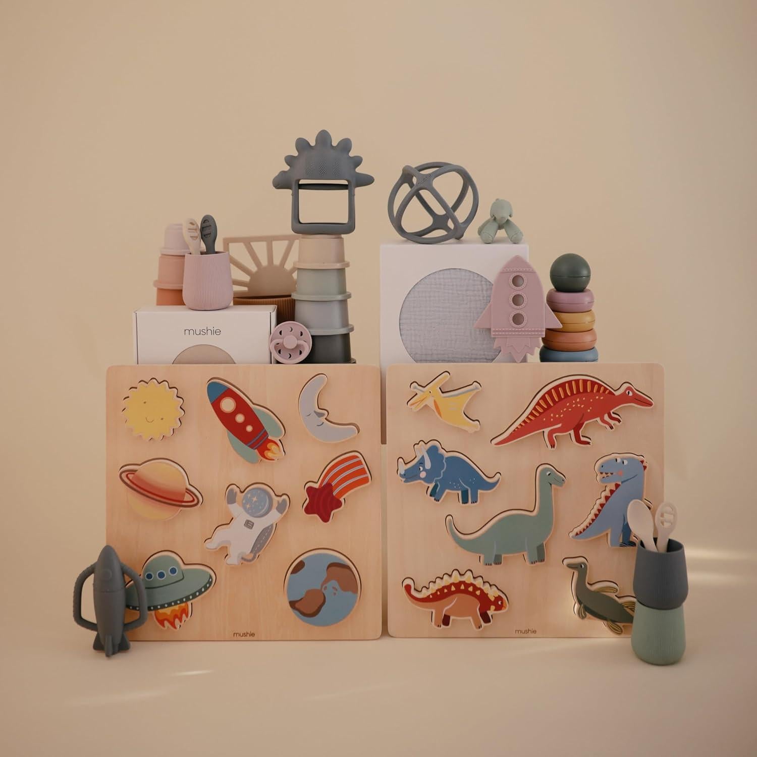 Rompecabezas de Madera Dinosaurio Mushie 7 Piezas 29.7 cm