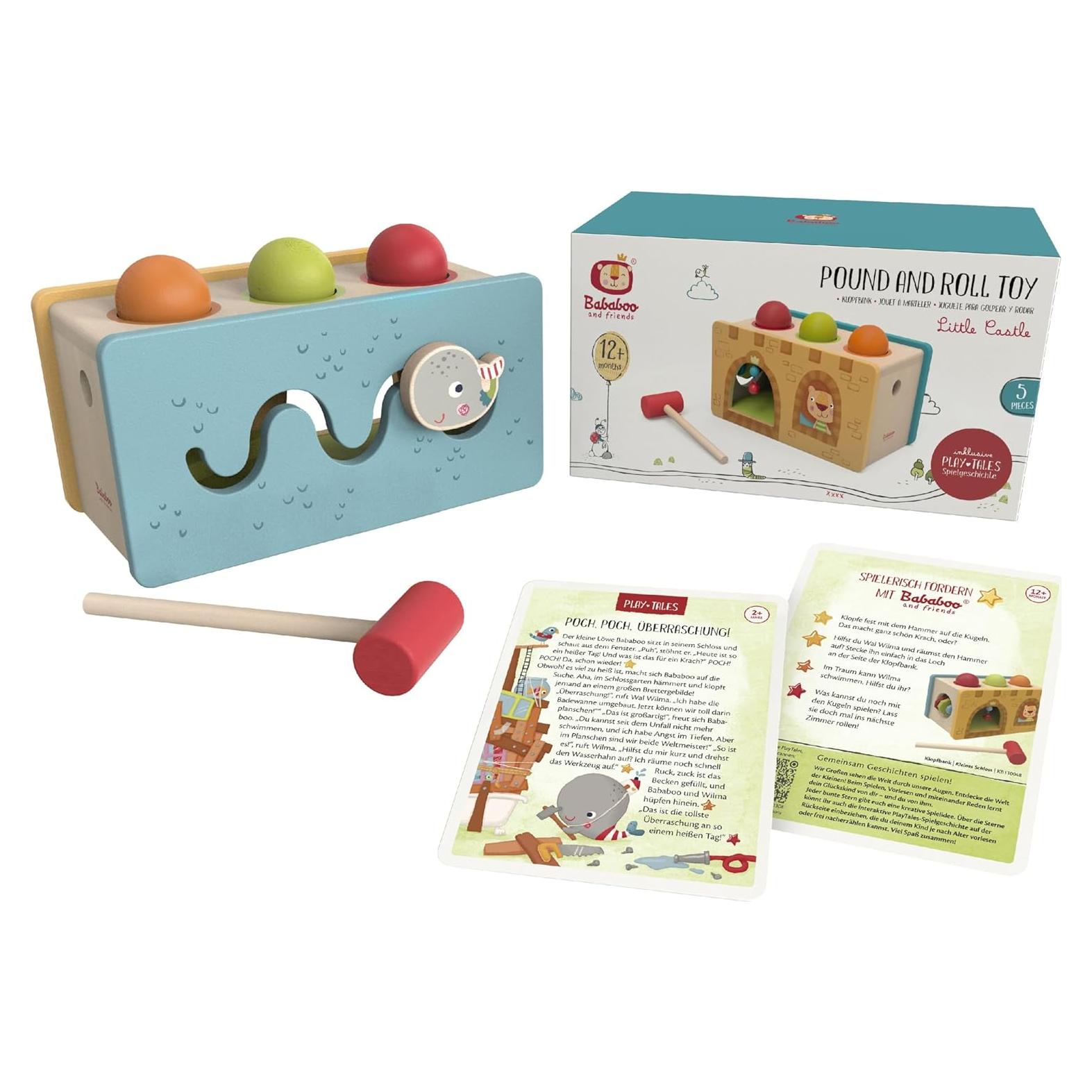 Juguete de Golpear y Rodar Bababoo Castillo de Madera 22.86 cm