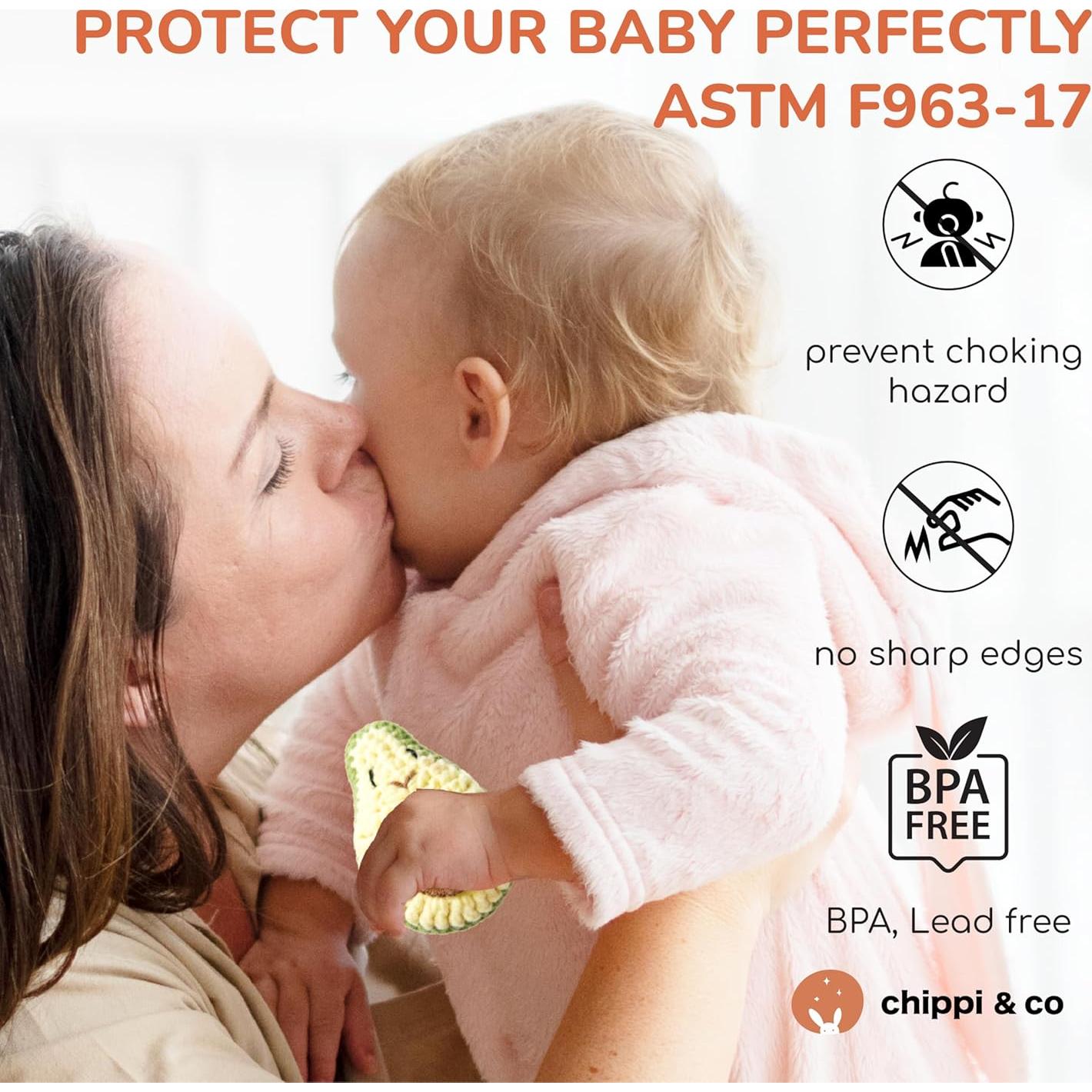 Sonajero de Ganchillo Chippi & Co Aguacate para Bebés