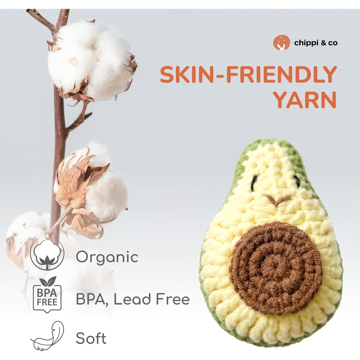 Sonajero de Ganchillo Chippi & Co Aguacate para Bebés