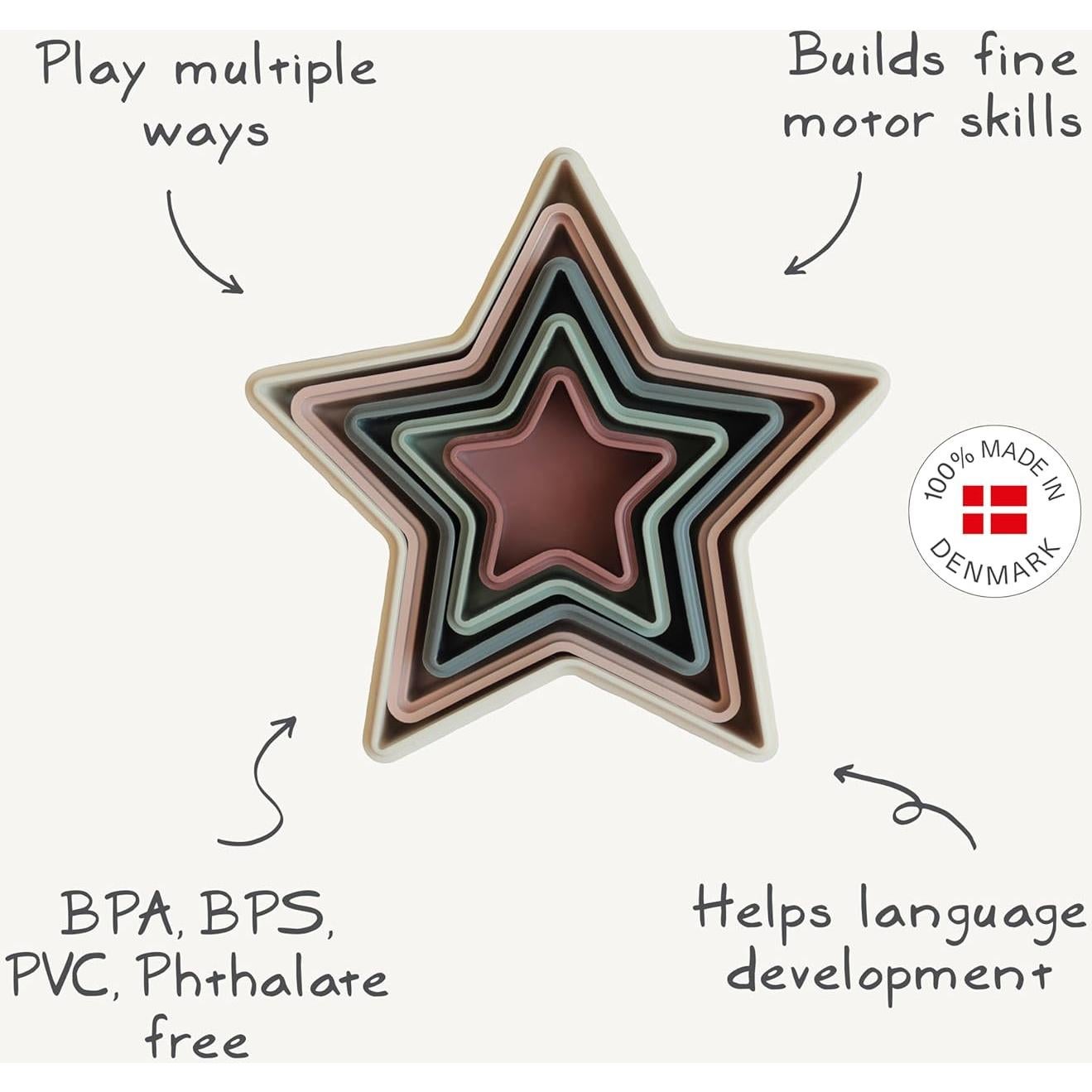 Juguete de Estrellas Anidadas Mushie - Original Dinamarca