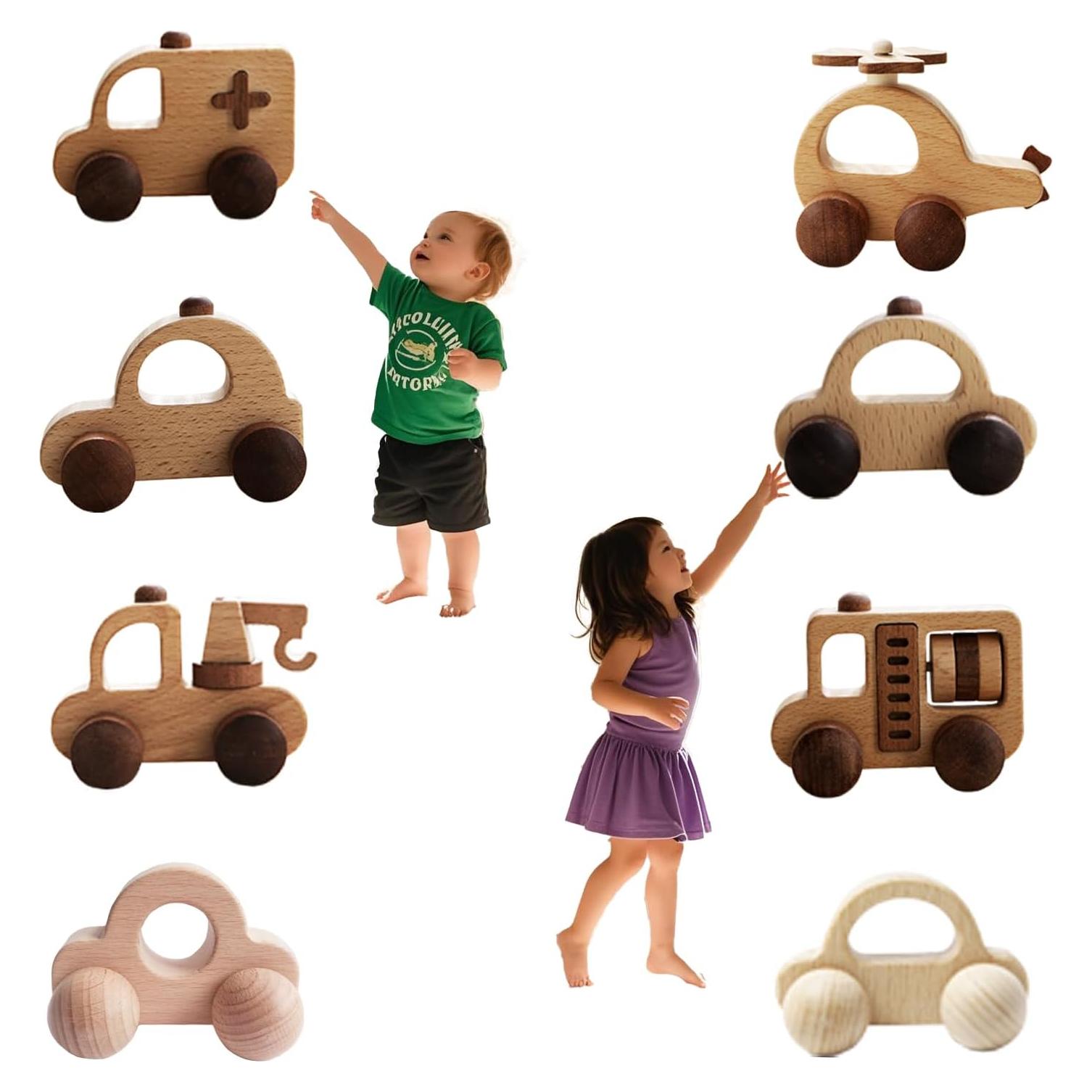 Juego de Juguetes de Madera OKULLYSH 8 Piezas Ecológicos