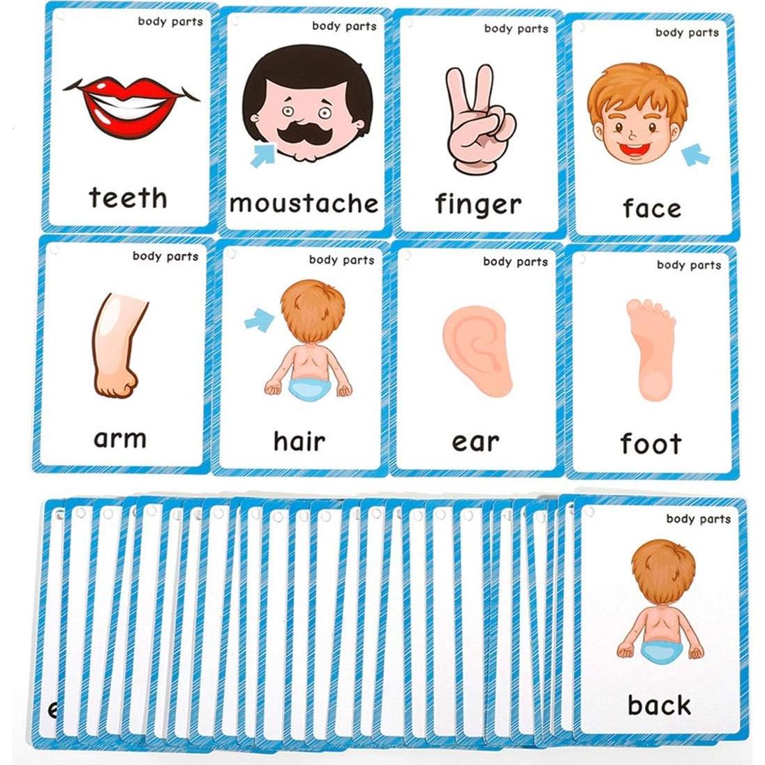 Tarjetas Didácticas SANTSUN 56 Piezas Clima y Cuerpo