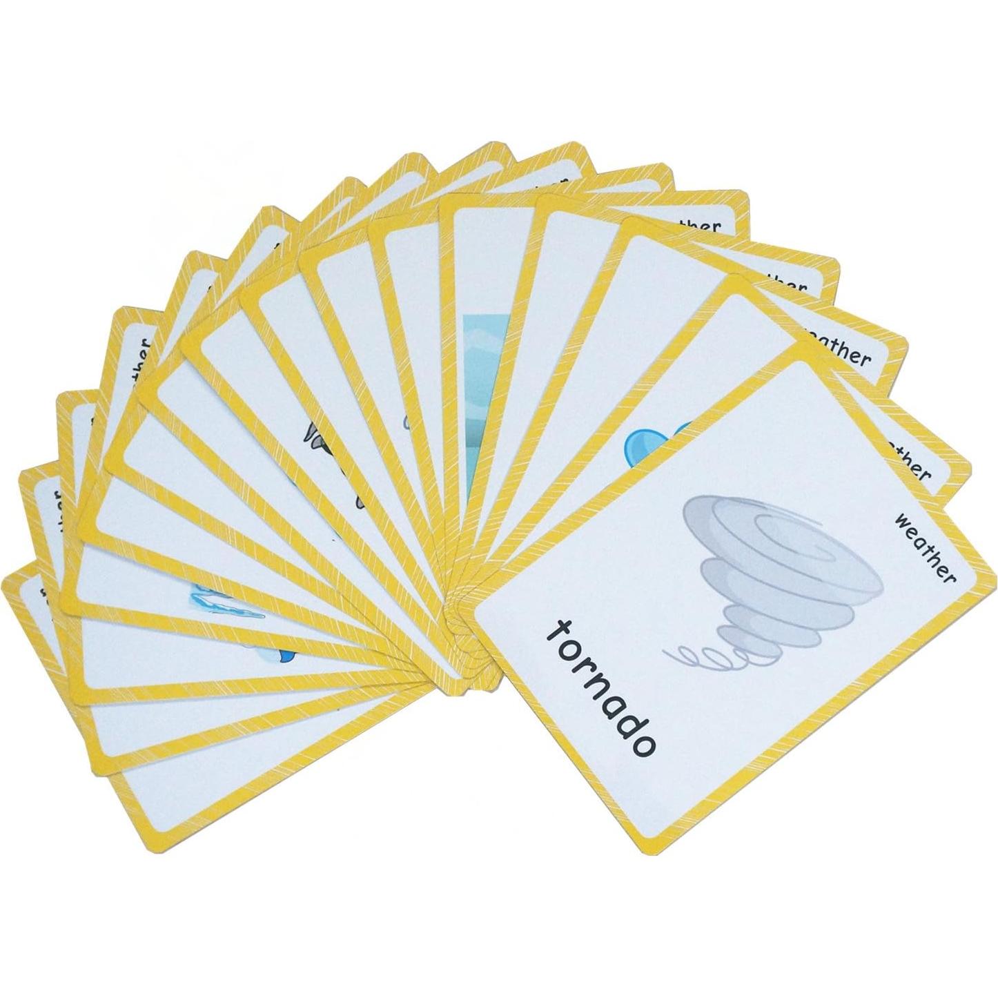 Tarjetas Didácticas SANTSUN 56 Piezas Clima y Cuerpo