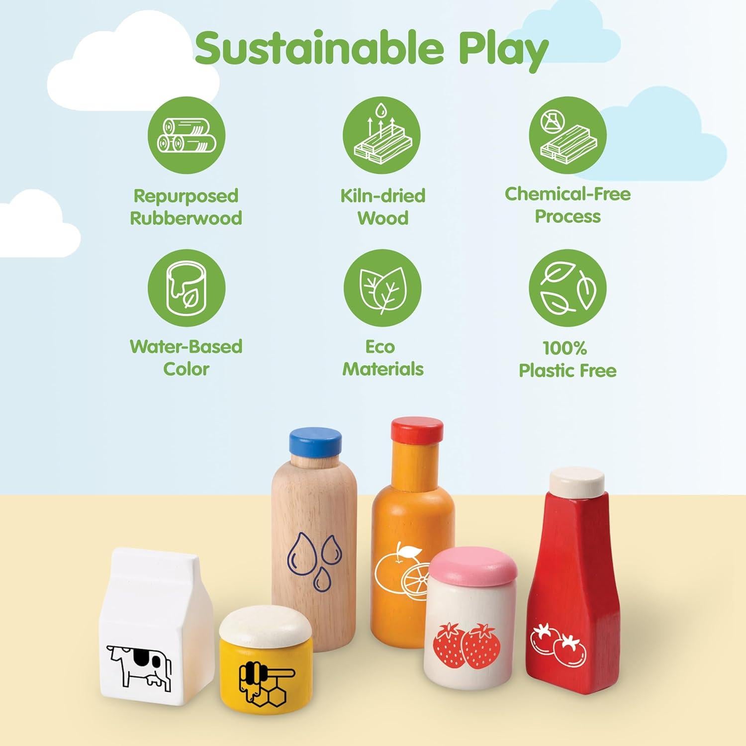 Juego de Comida de Madera PlanToys para Niños 6 Piezas