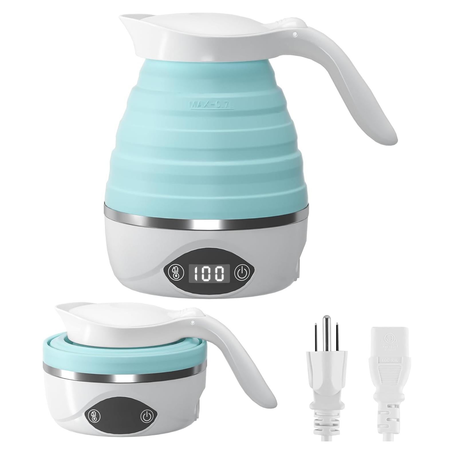 Hervidor Eléctrico Plegable AUCOO 850W Doble Voltaje Azul