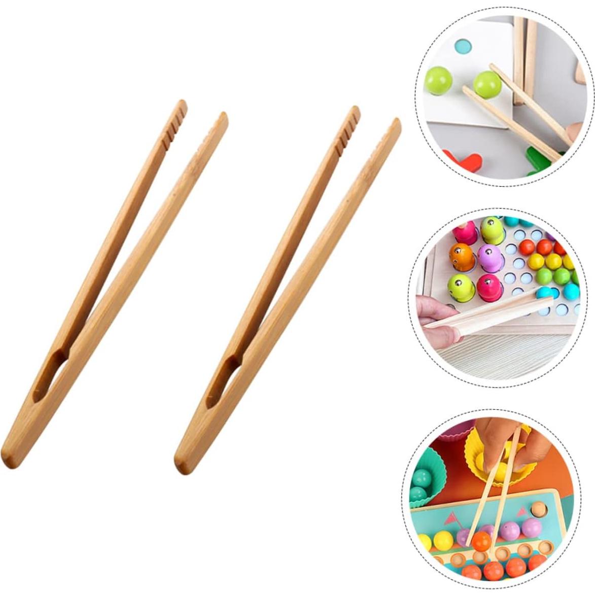 Pinzas Educativas de Madera Tofficu para Niños - 2 Pcs