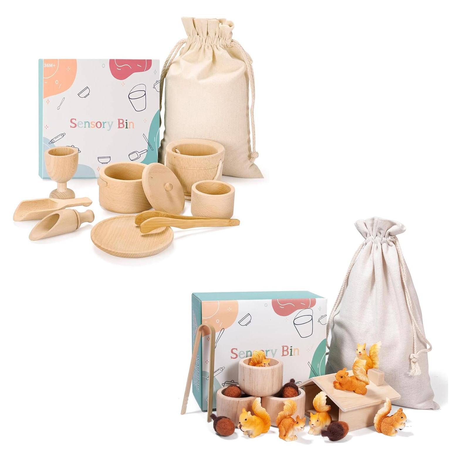 Caja Sensorial Montessori de Madera para Niños 36 meses+