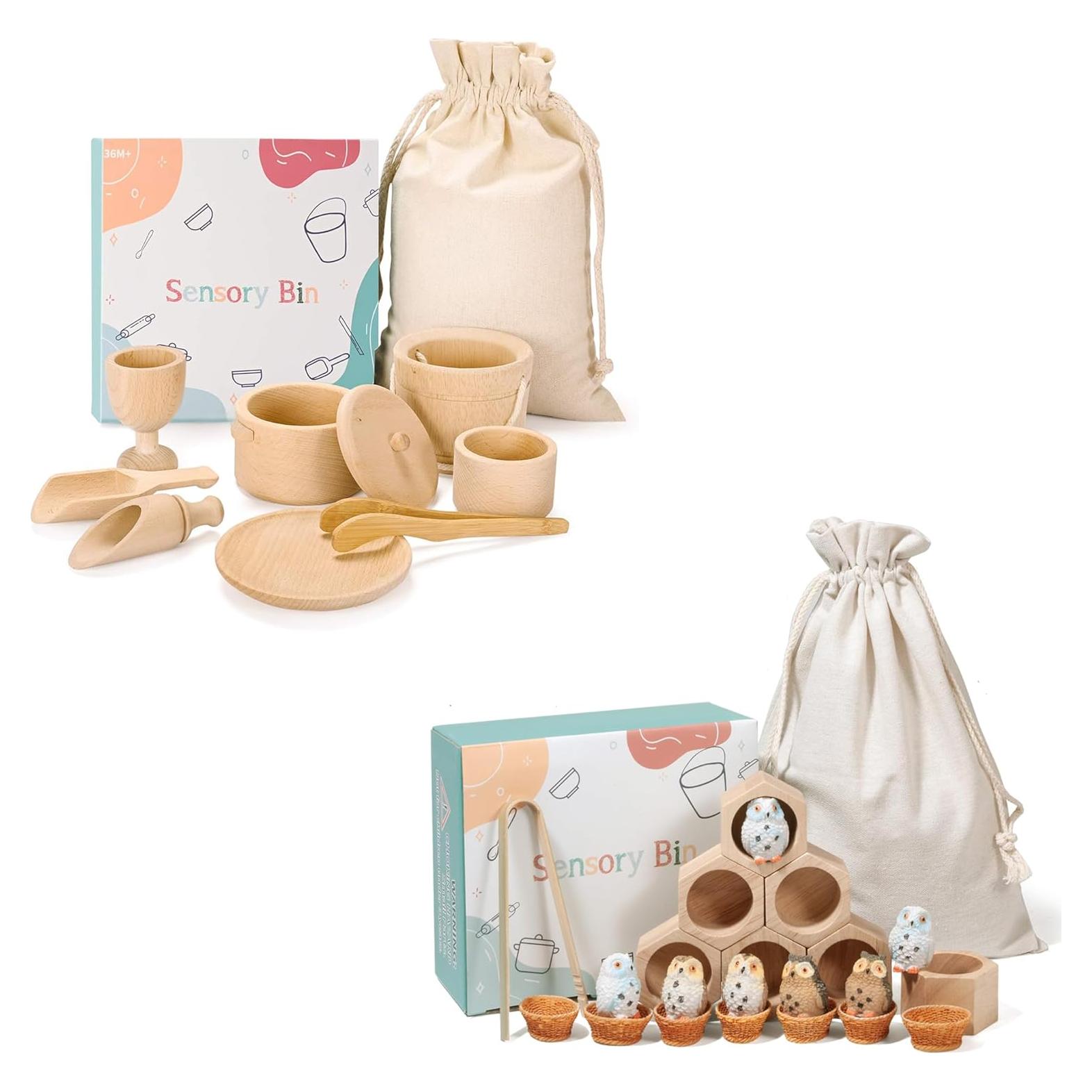 Caja Sensorial Montessori de Madera para Niños 36 meses+