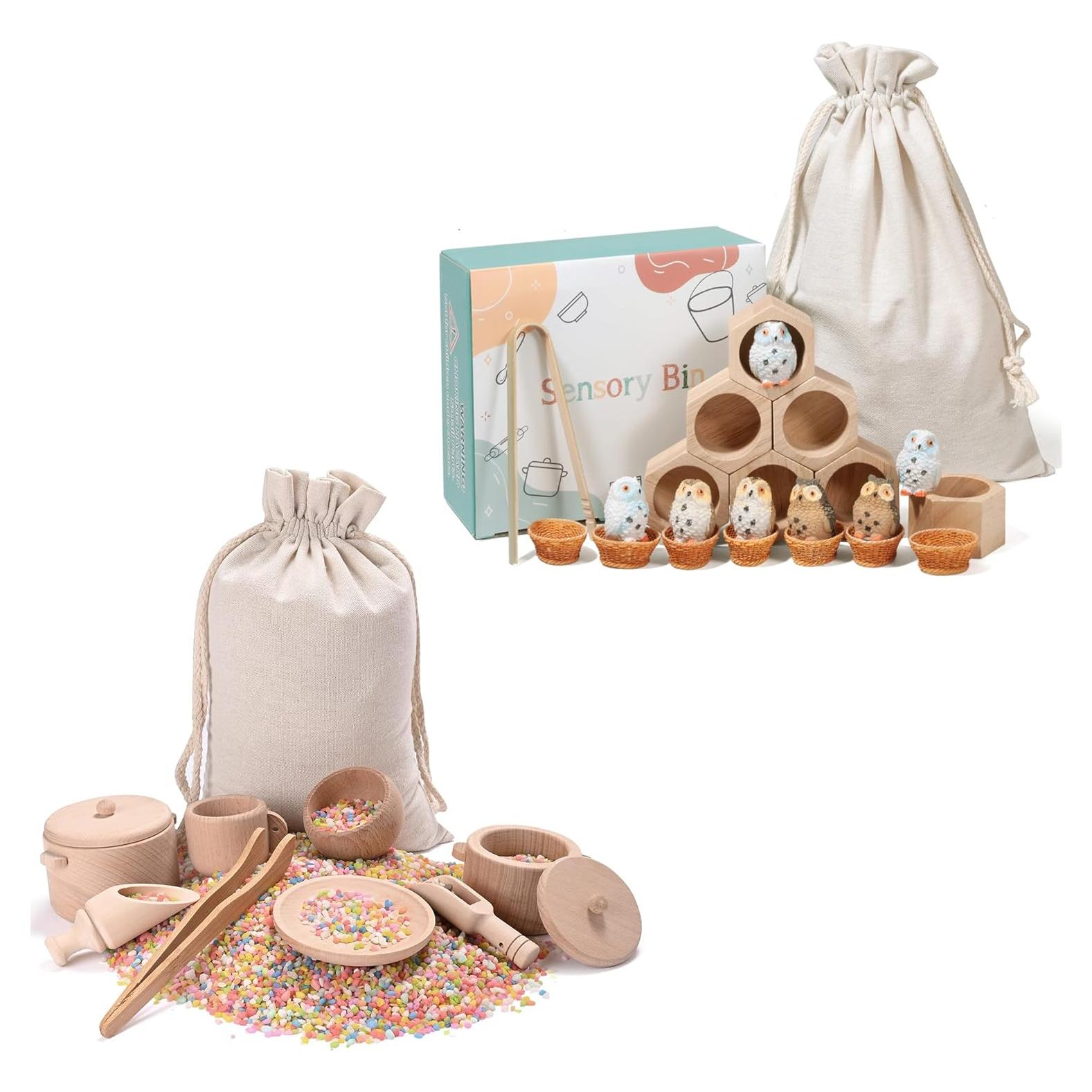 Caja Sensorial Montessori de Madera para Niños 36 meses+