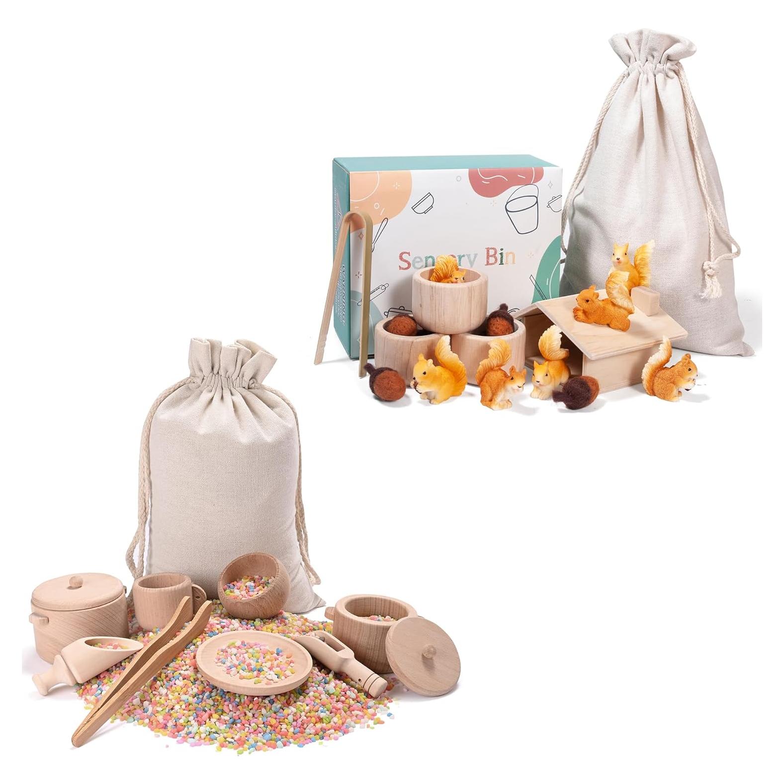 Caja Sensorial Montessori de Madera para Niños 36 meses+