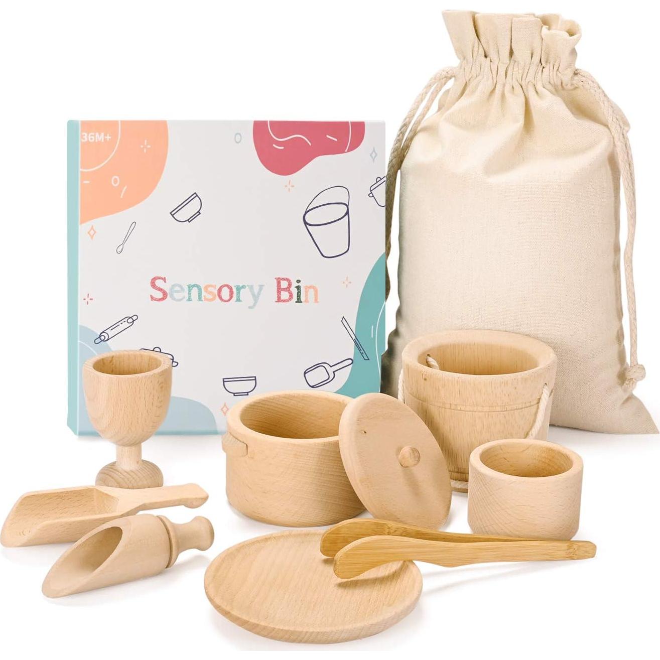 Caja Sensorial Montessori de Madera para Niños 36 meses+