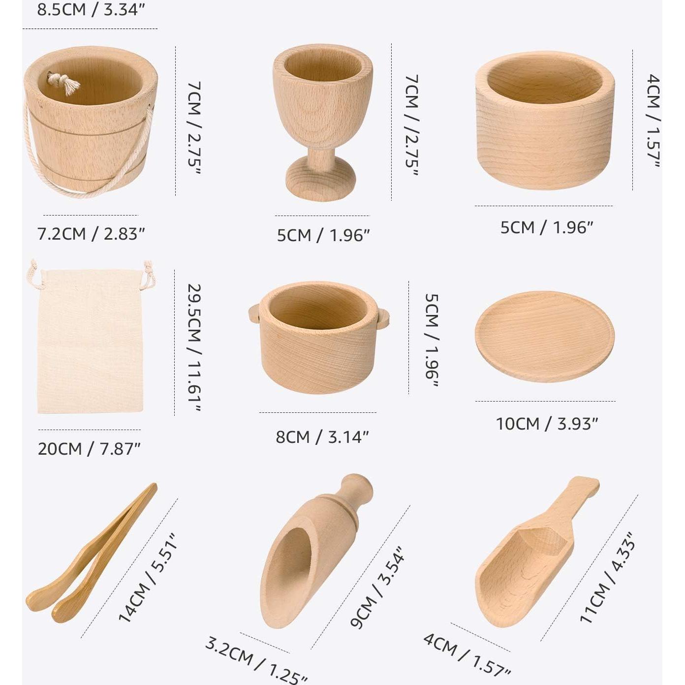 Caja Sensorial Montessori de Madera para Niños 36 meses+