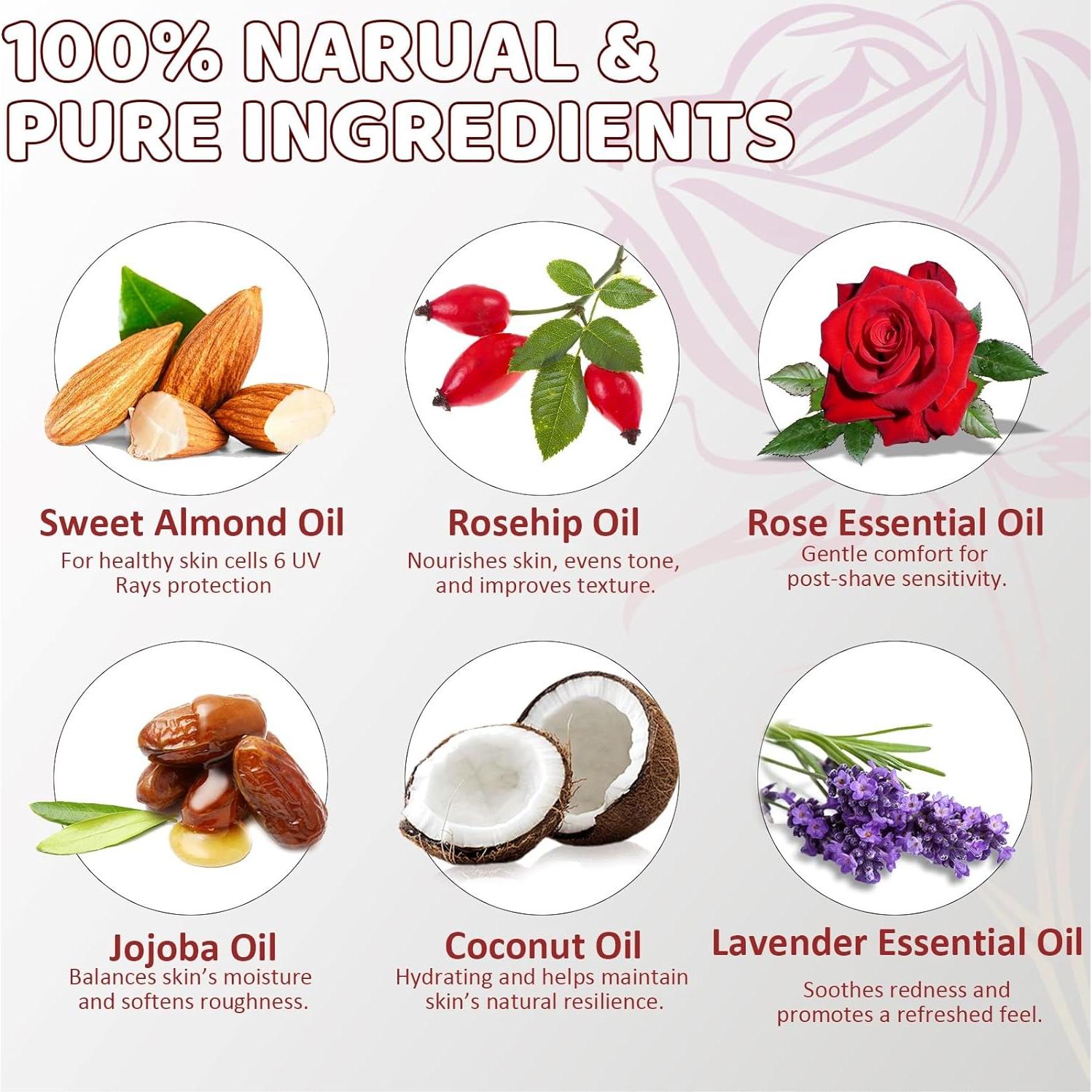 Set de 3 Aceites After Shave Wovarkie 30 ml Rosa Hidratante