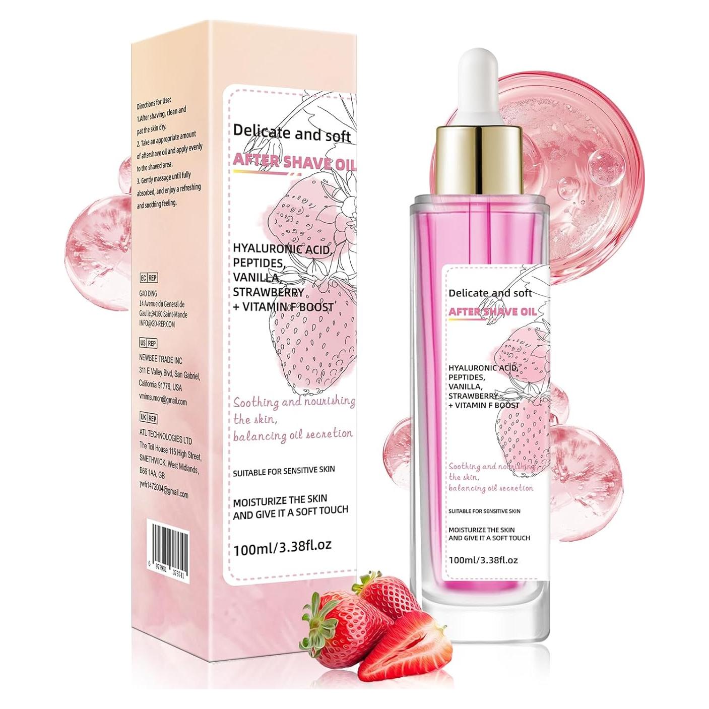 Aceite After Shave Racgrul 100ml - Hidratante Intimo Fresa Vainilla