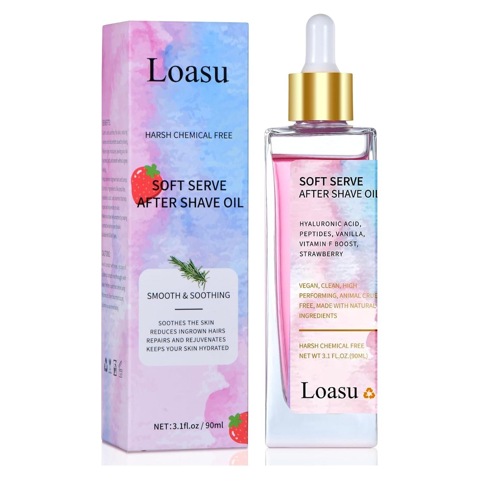 Aceite After Shave Loasu Fresa y Vainilla 308g - Hidrata y Calma