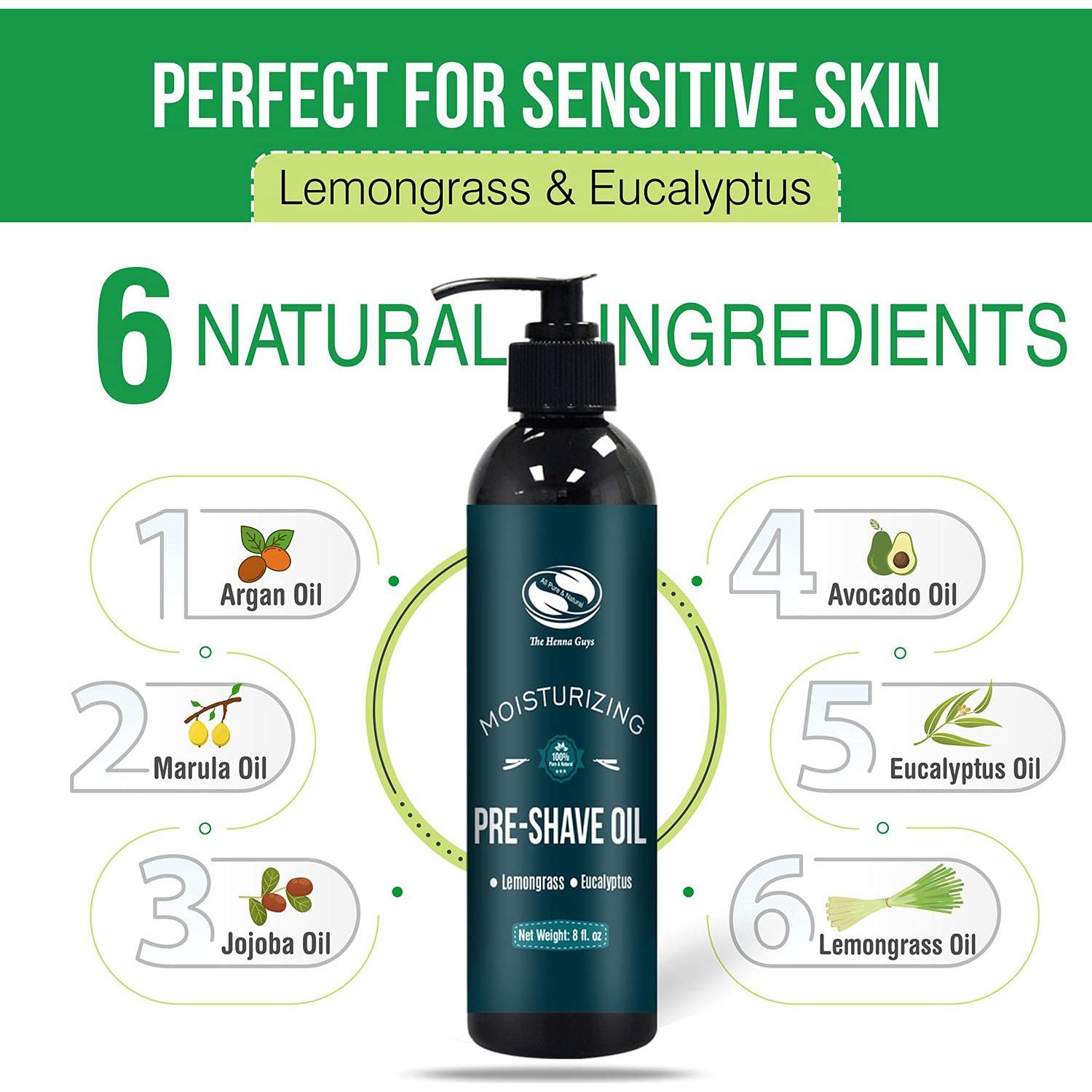 Aceite Pre Afeitado Los Chicos de Henna 240 ml Limón Eucalipto