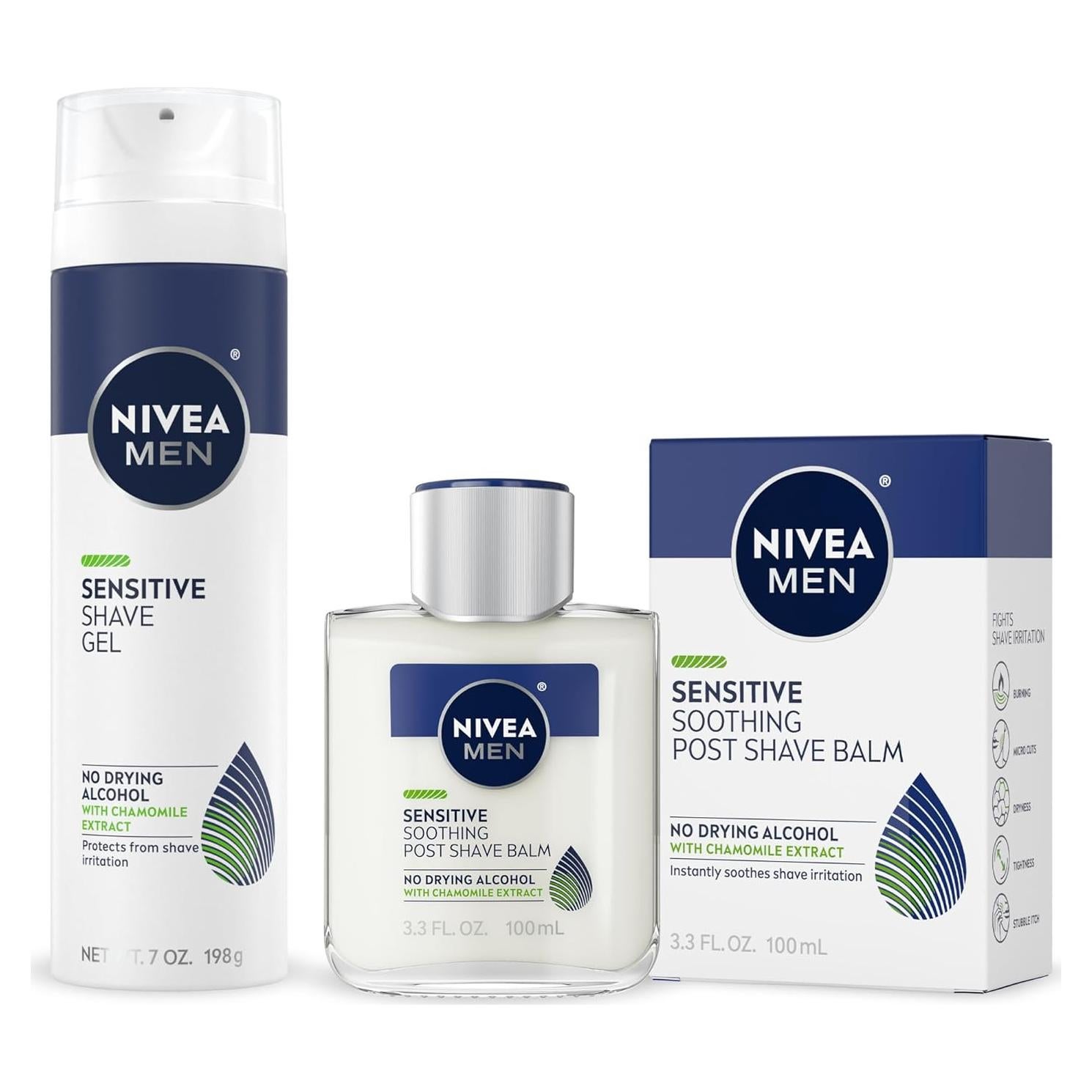 Set de Afeitado NIVEA MEN Sensible Gel 198g + Balsamo 98ml