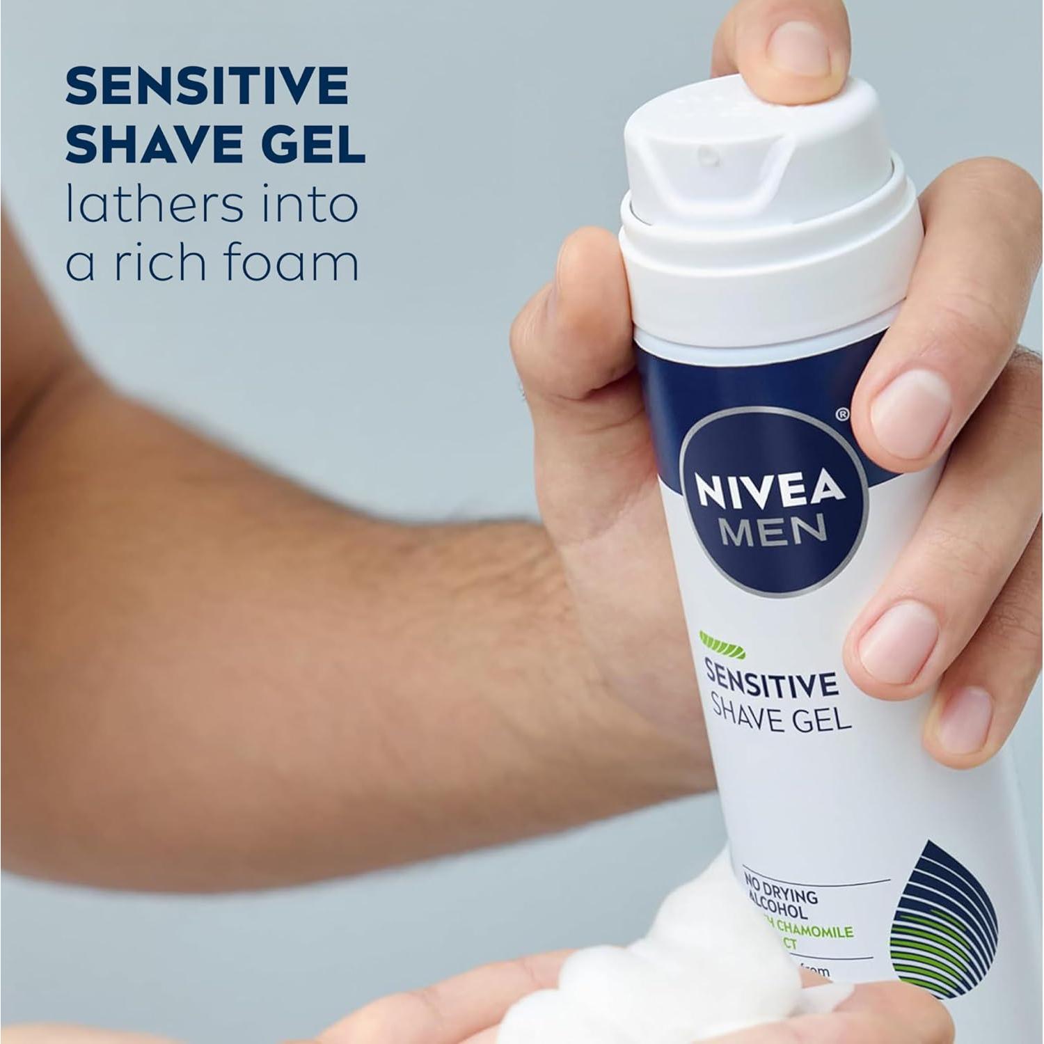 Set de Afeitado NIVEA MEN Sensible Gel 198g + Balsamo 98ml