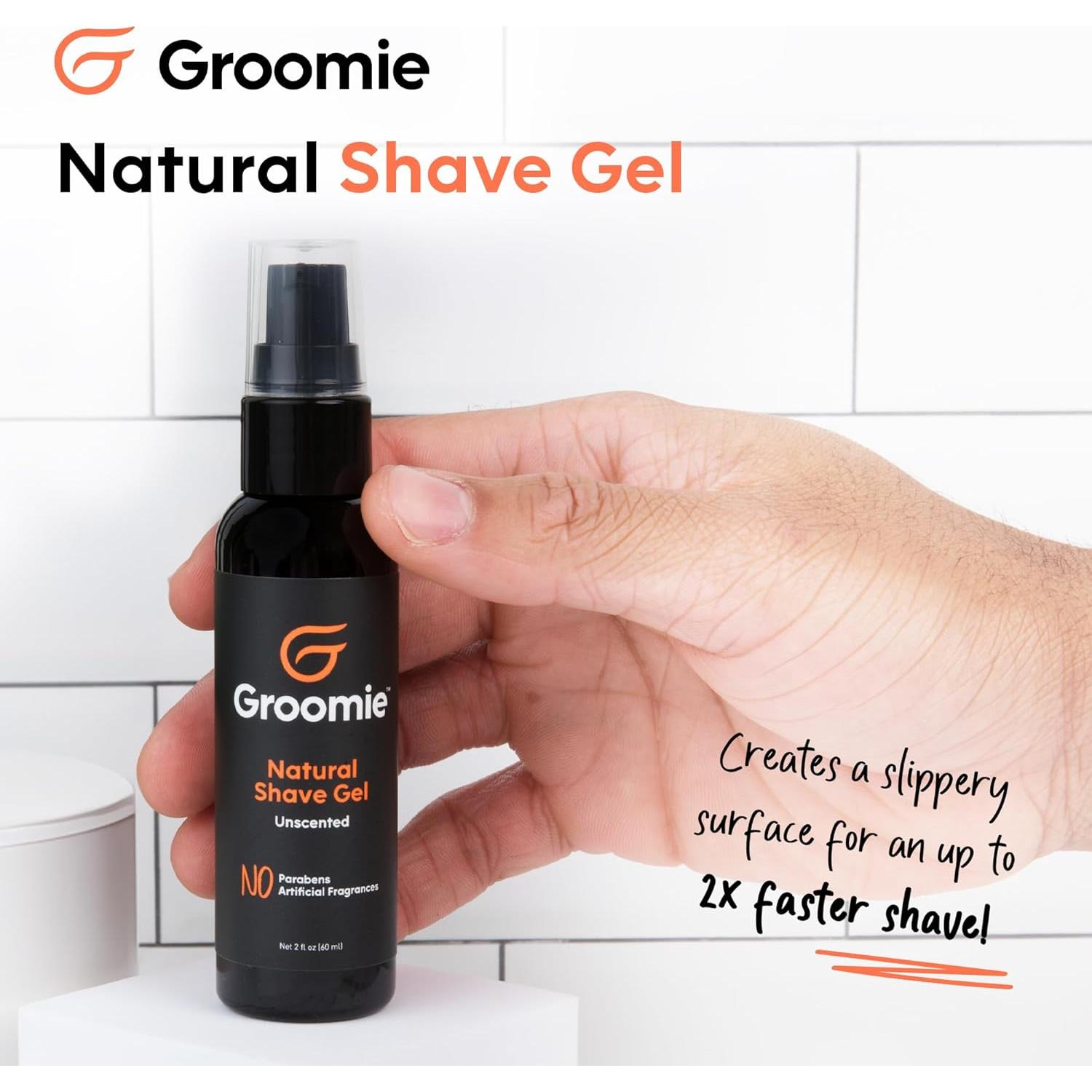Gel de Afeitar Natural Groomie 60ml - Suave para Piel Sensible
