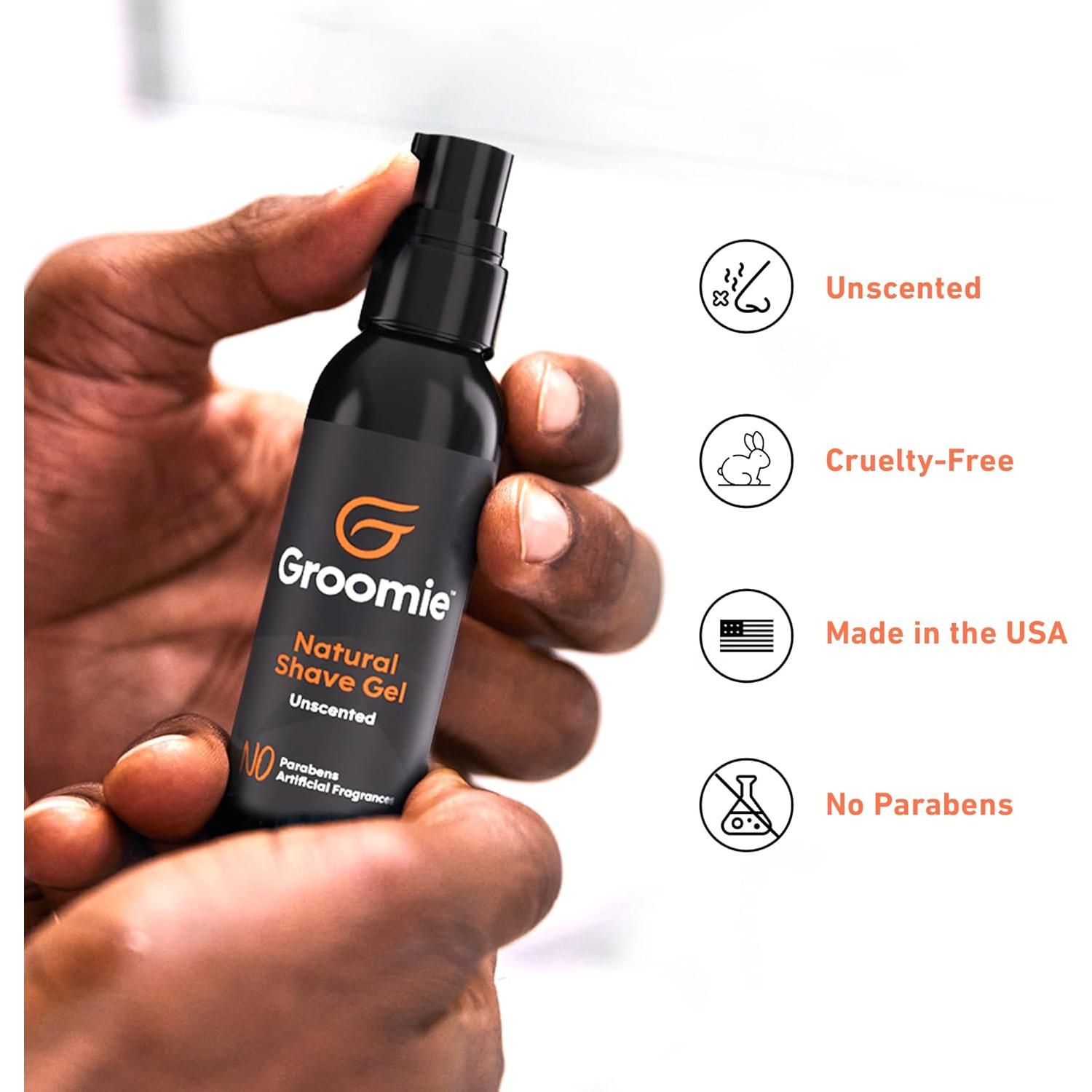 Gel de Afeitar Natural Groomie 60ml - Suave para Piel Sensible