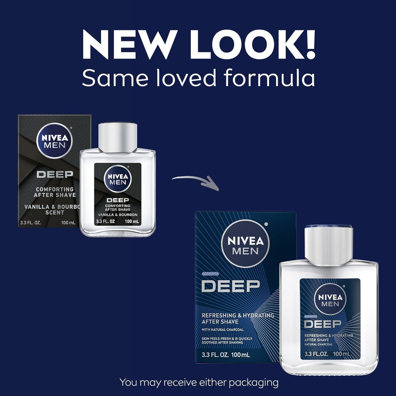NIVEA Men DEEP After Shave Hidratante Carbón Natural 3x97.6ml