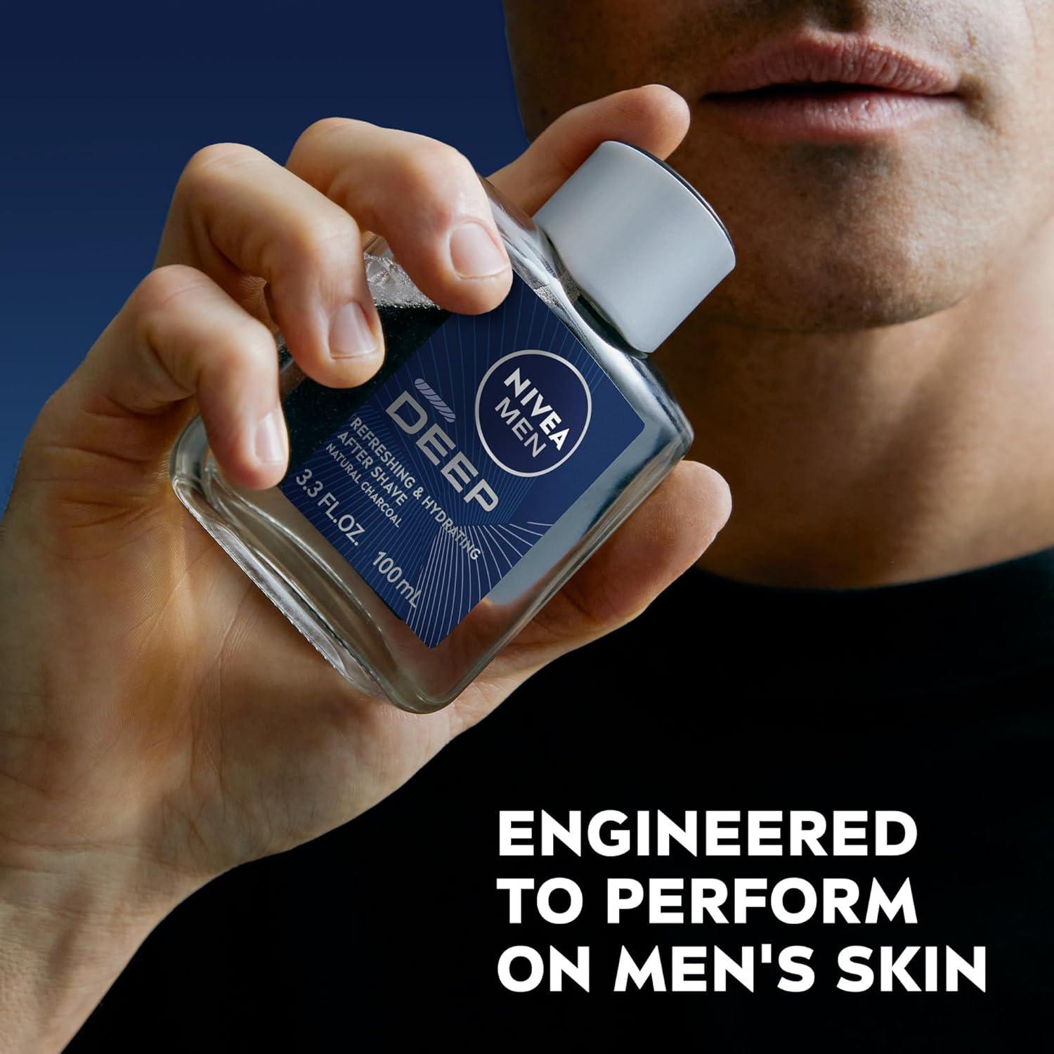 NIVEA Men DEEP After Shave Hidratante Carbón Natural 3x97.6ml