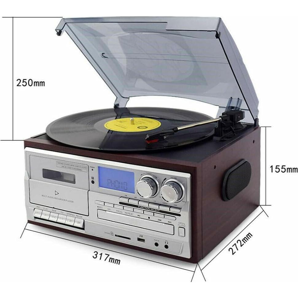 Reproductor de Discos 9 en 1 LOOPTONE Bluetooth Plata