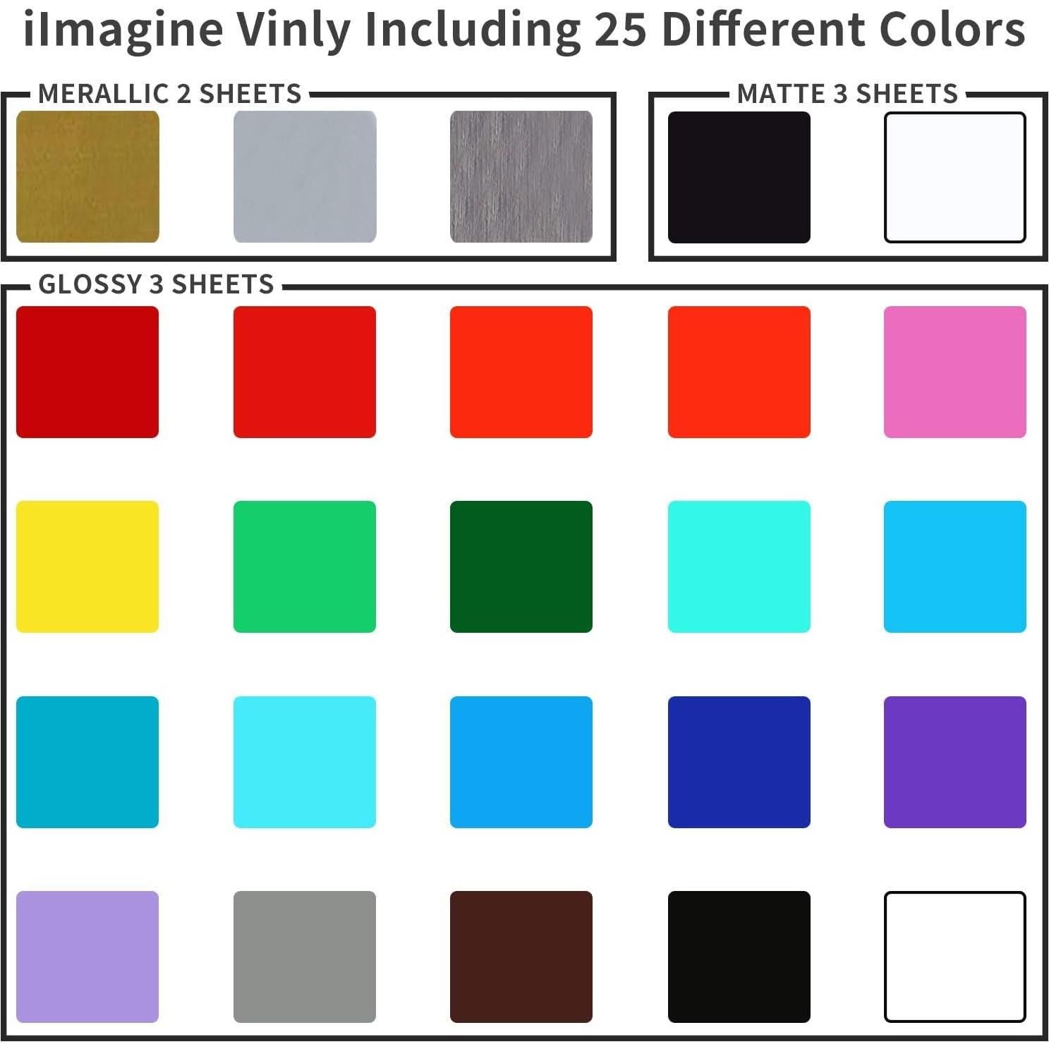 Vinilo Adhesivo Permanente iImagine - 72 Hojas 30.48x30.48 cm