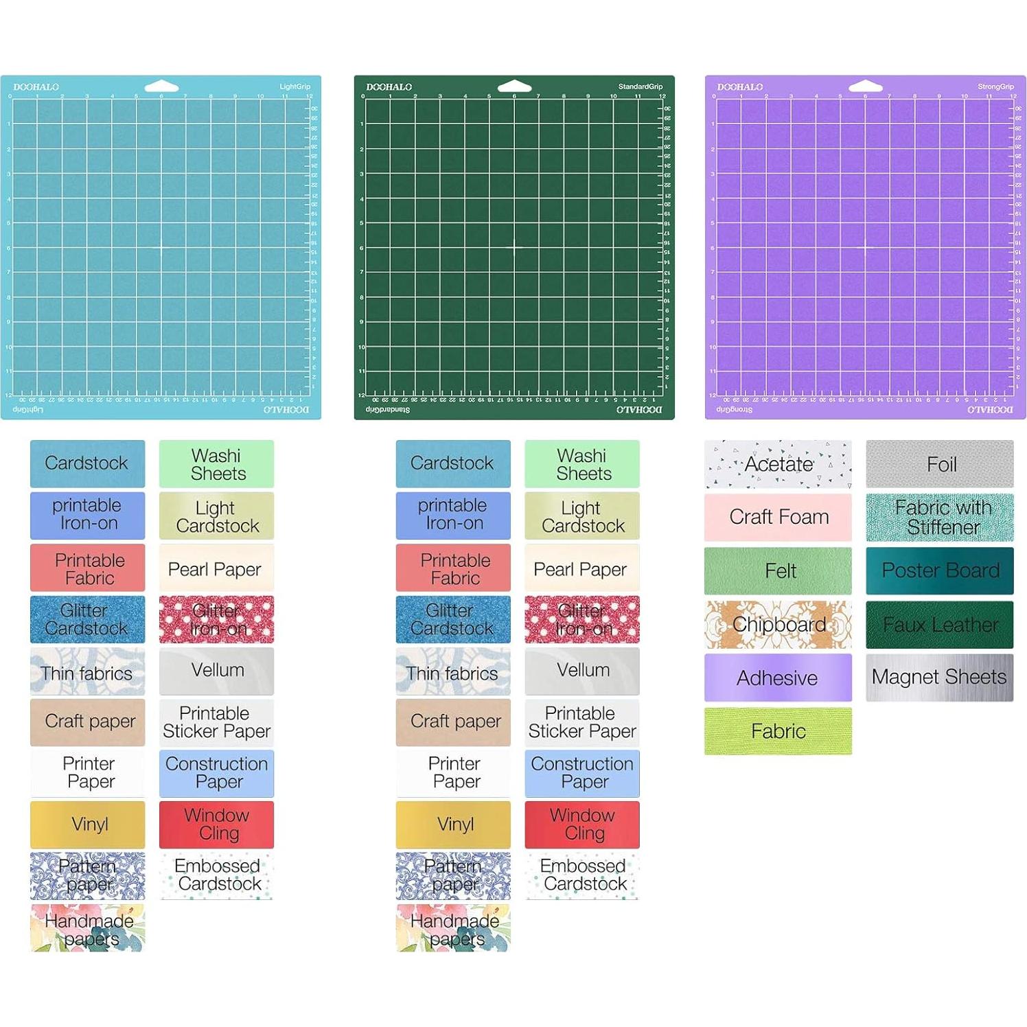 Alfombrillas de Corte DOOHALO 12x12" VarietyGrip 3 Piezas