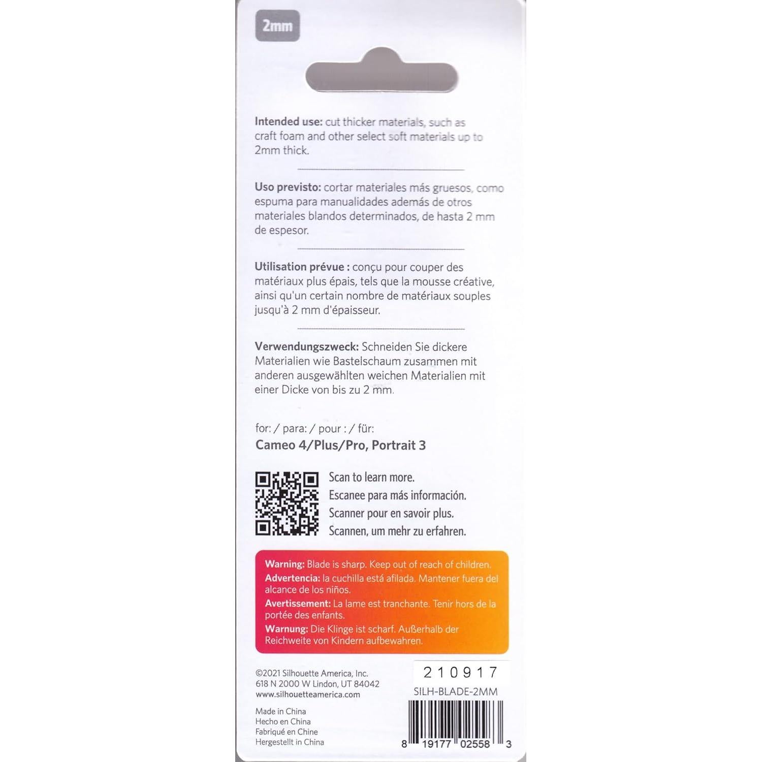 Cuchilla de Corte Profundo Silhouette America 2mm para Cameo 4 y Portrait 3