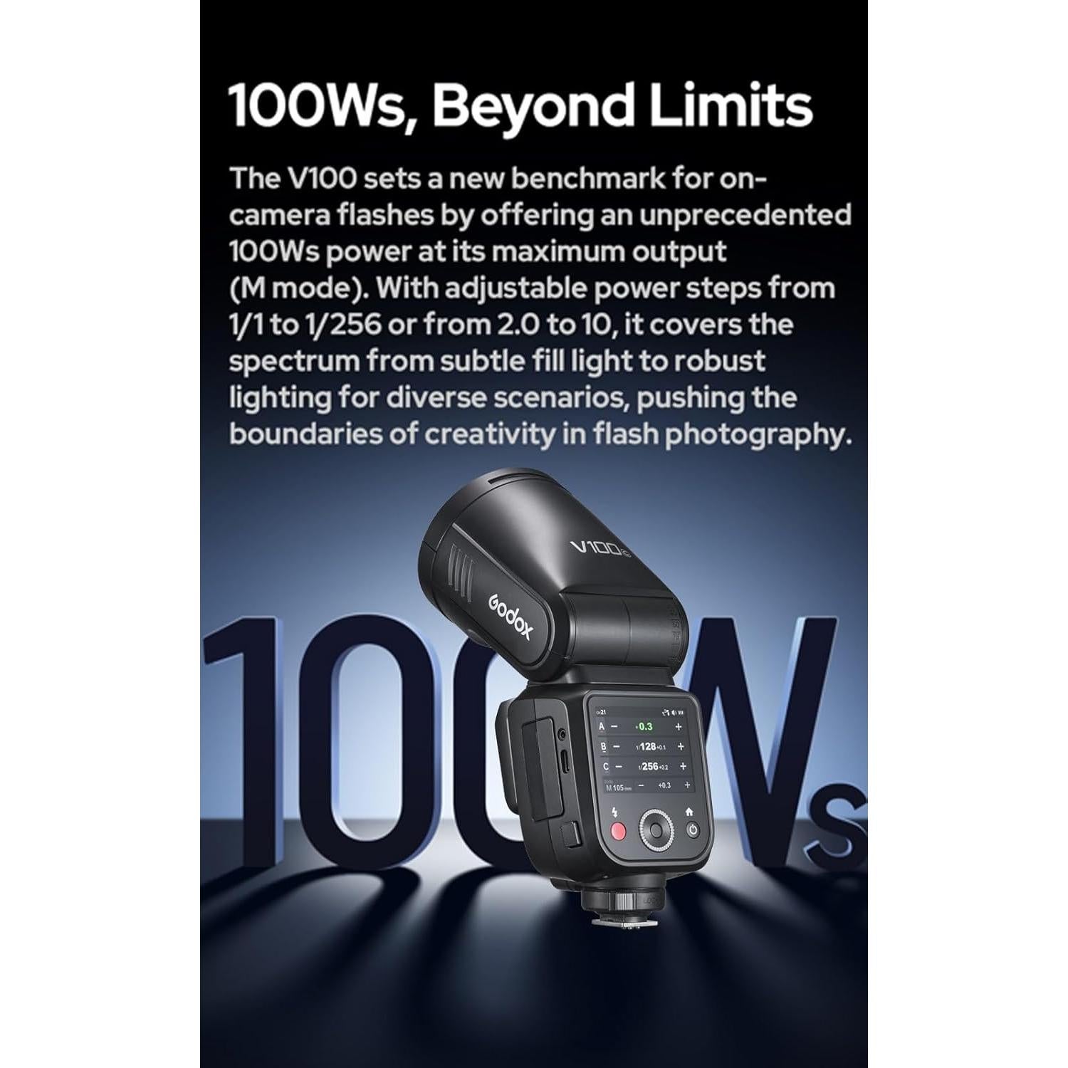 Flash Godox V100C para Canon 100Ws TTL 2.4G HSS