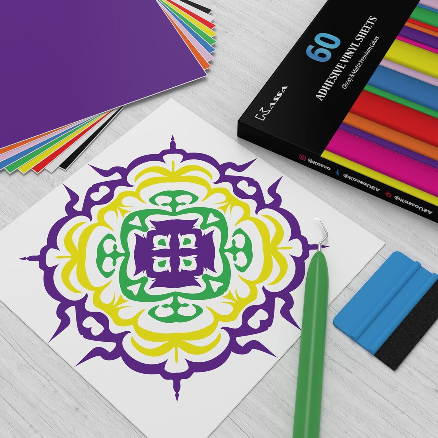 Hojas de Vinilo Permanente Kassa 60 Piezas 30.48x30.48 cm