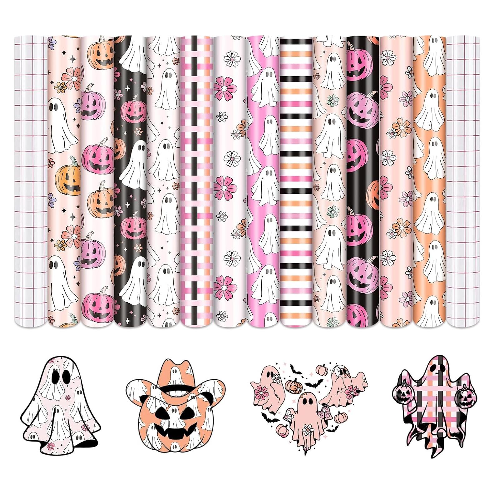 Vinilo Adhesivo Permanente HTVSTD Halloween Boho 12 Hojas 30.48x25.4cm