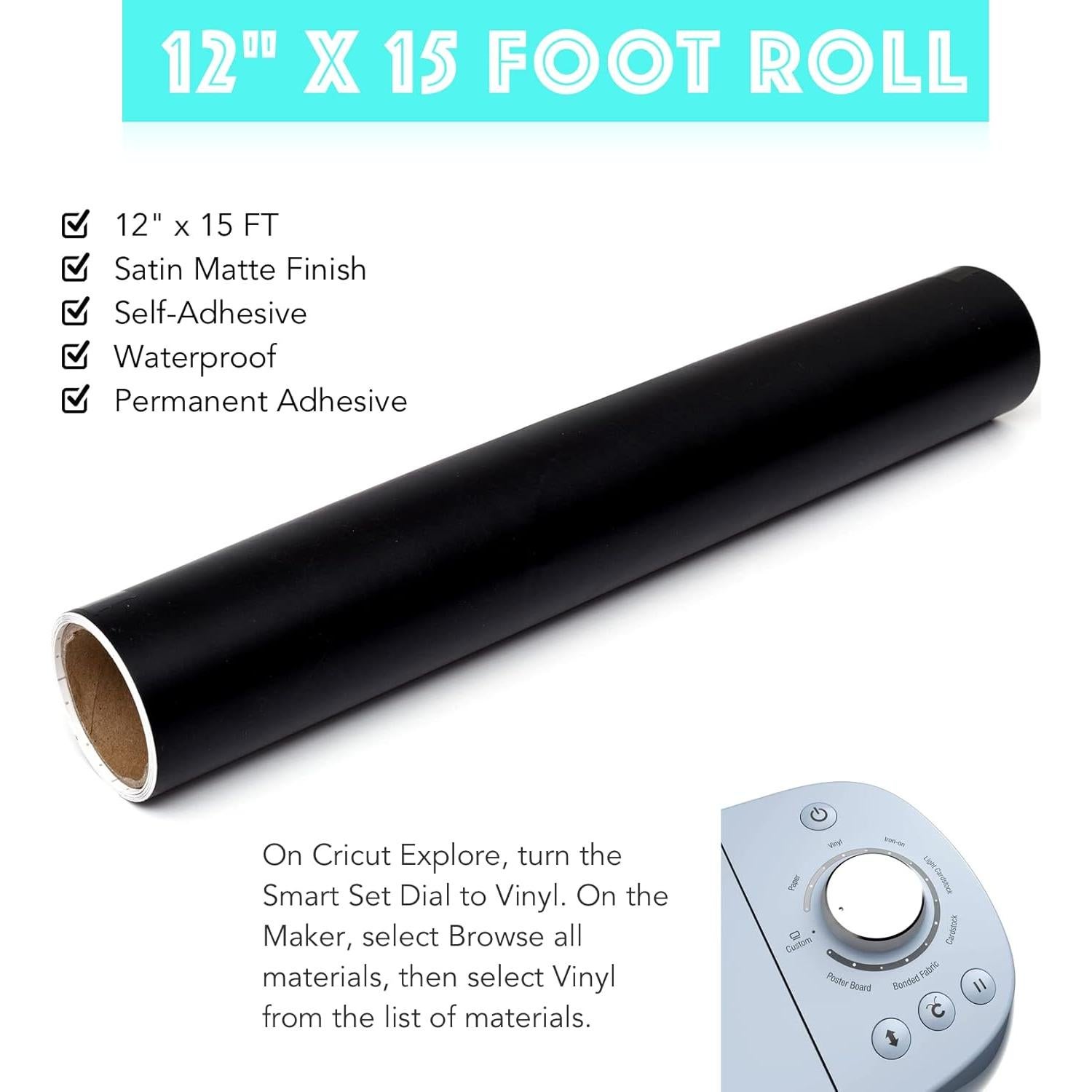 Rollo de Vinilo Adhesivo Negro Mate 30.48 cm x 4.57 m Turner Moore