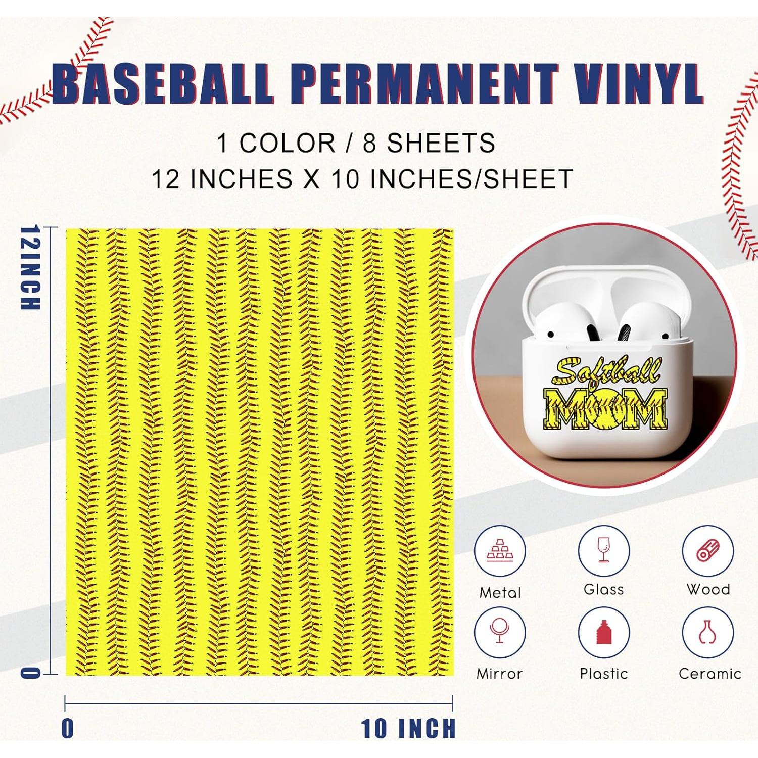 Vinilo Permanente Tintnut para Manualidades - 8 Hojas 30.48x25.4cm Amarillo