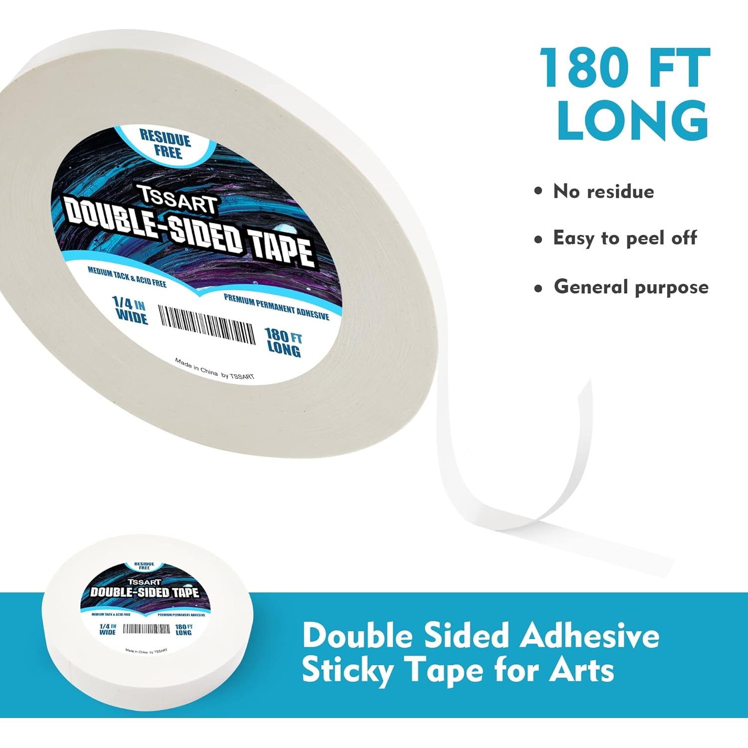 Cinta Adhesiva Doble Cara Ultra Fina TSSART 1/4" 180 Pies