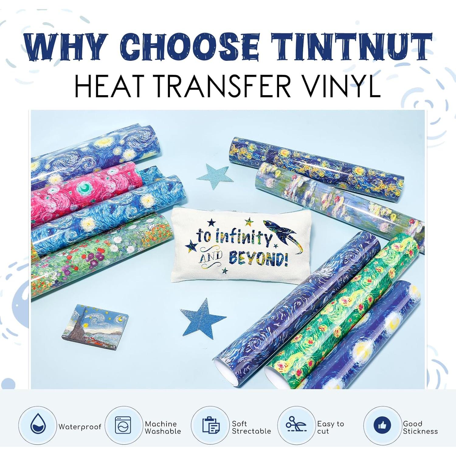 Vinilo de Transferencia de Calor Tintnut - 9 Hojas 30.48x25.4cm