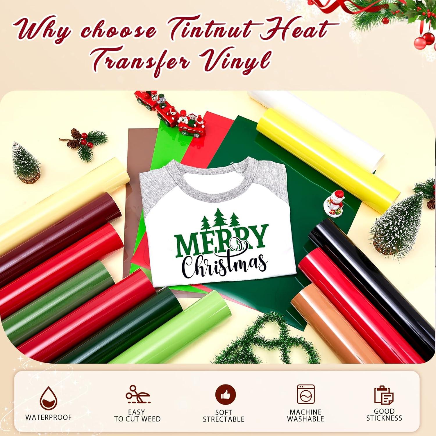 Vinilo de Transferencia de Calor Tintnut Navidad 16 Hojas 30.48x25.4 cm