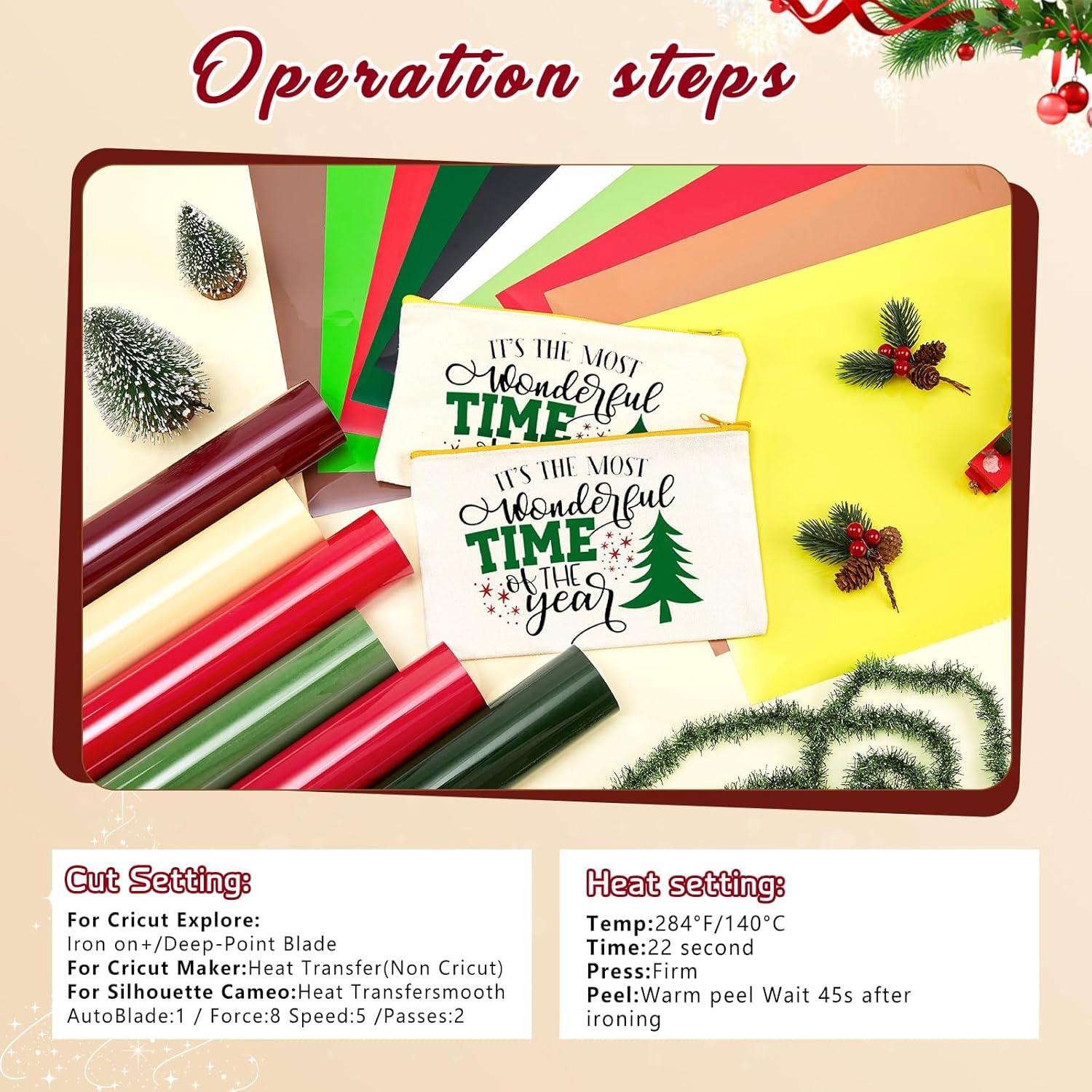 Vinilo de Transferencia de Calor Tintnut Navidad 16 Hojas 30.48x25.4 cm