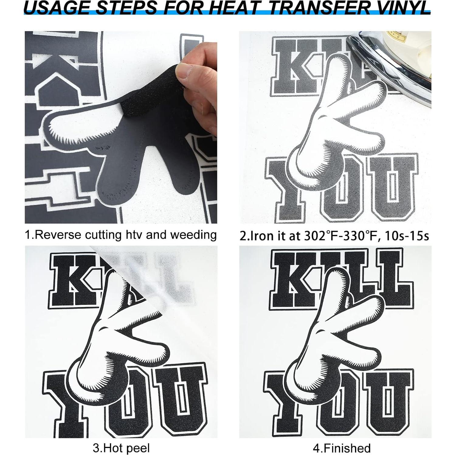 Vinilo de Transferencia de Calor GYT Glitter Negro 30.5 cm x 1.5 m