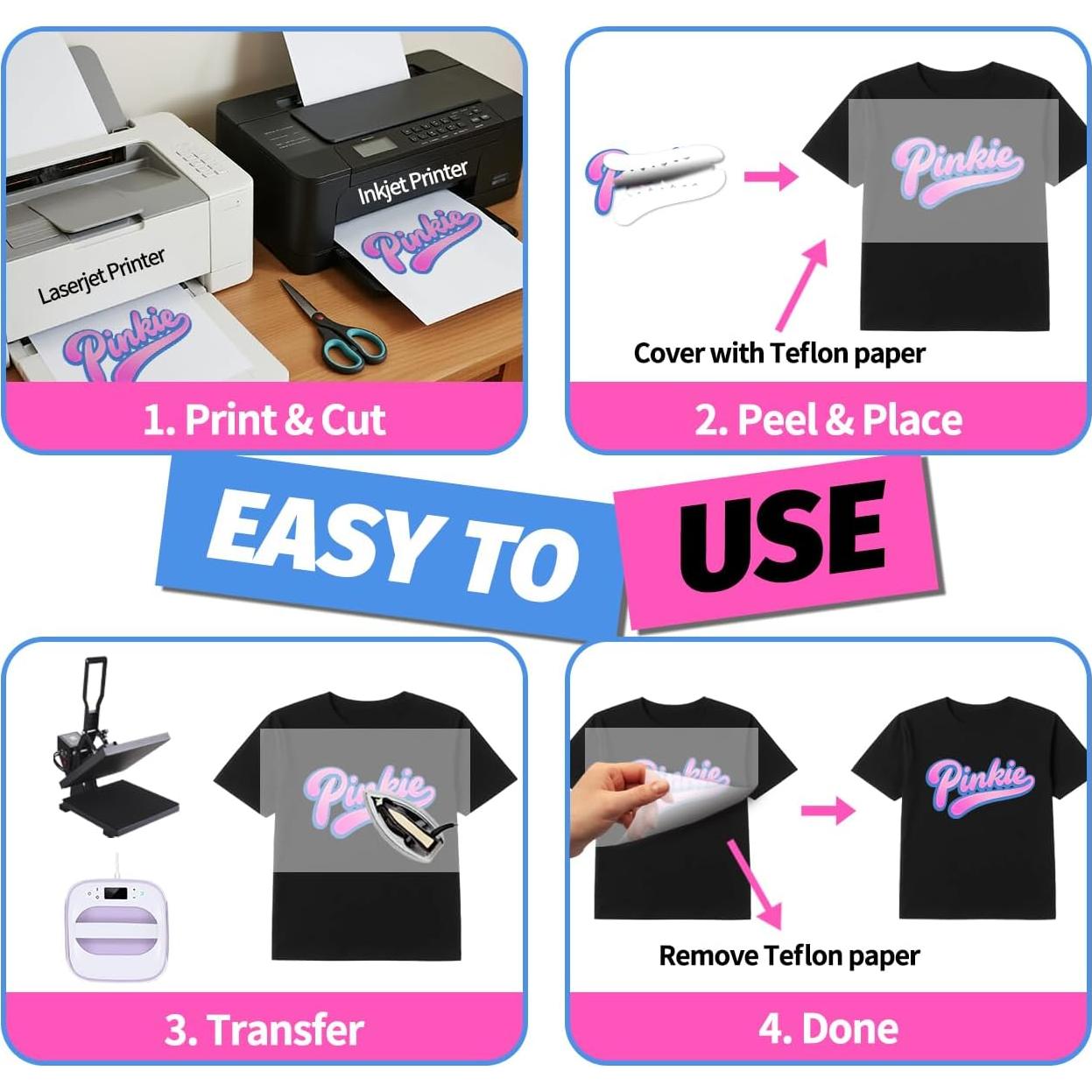 Papel de Transferencia de Calor Lovein Dark Plus 20 Hojas 21.6x27.9 cm