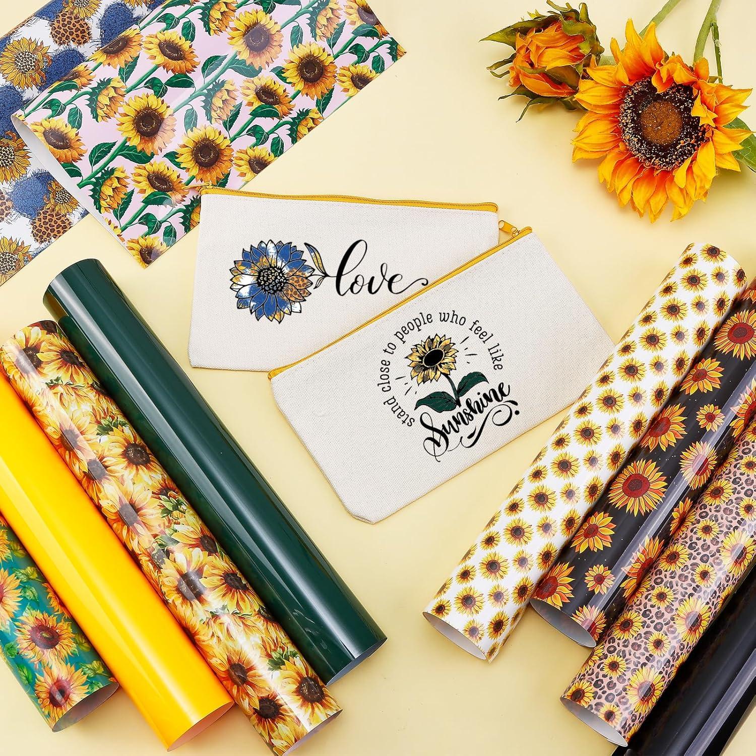 Vinilo HTV Tintnut Girasol - 10 Hojas 30.48x25.4 cm Verde, Negro, Amarillo