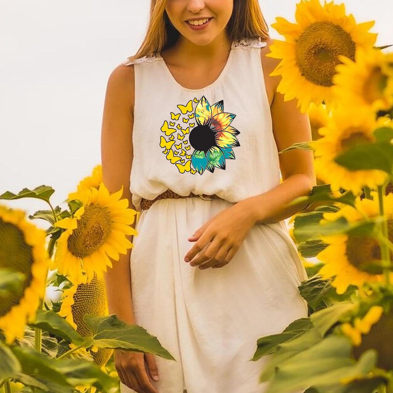 Vinilo HTV Tintnut Girasol - 10 Hojas 30.48x25.4 cm Verde, Negro, Amarillo