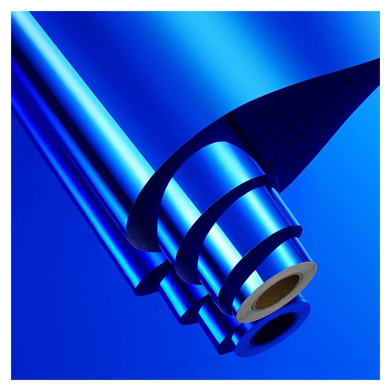 Vinilo Adhesivo Permanente FunStick 30CM x 700CM Azul Metálico